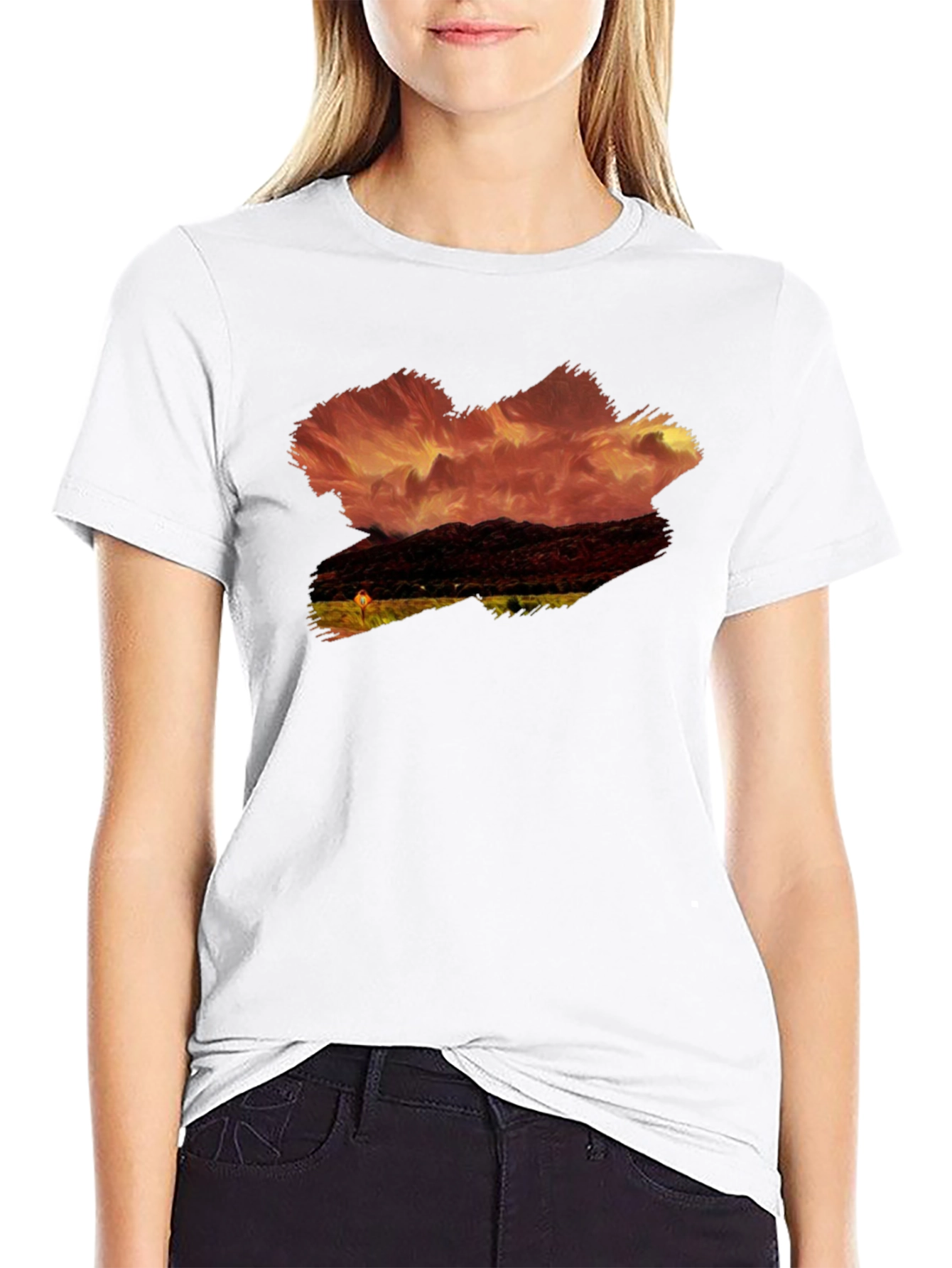 Black Sunset Horizon Graphic Tee - Black view 9