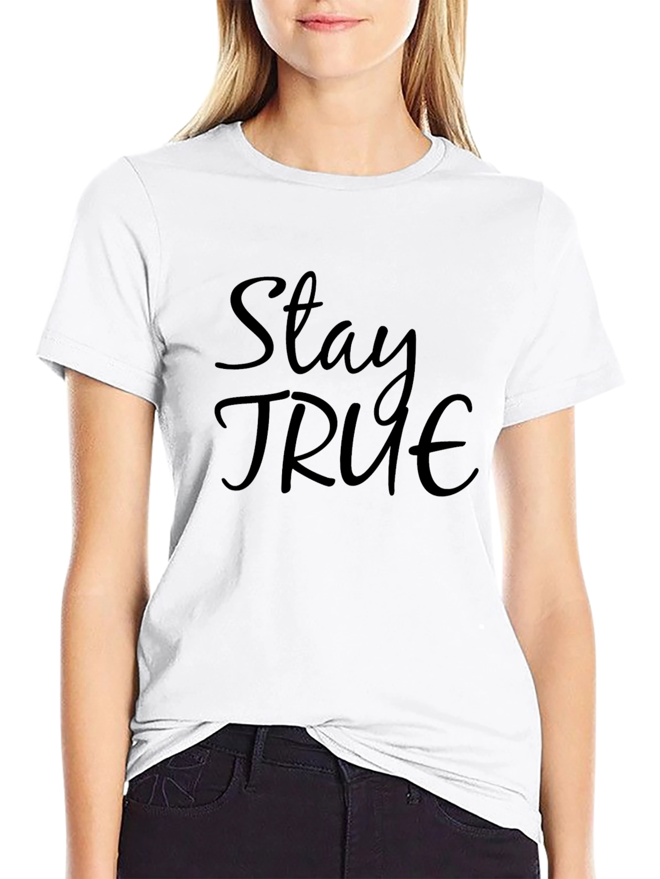 Black Stay True Black Graphic Tee - Stylish Men's T-Shirt view 9