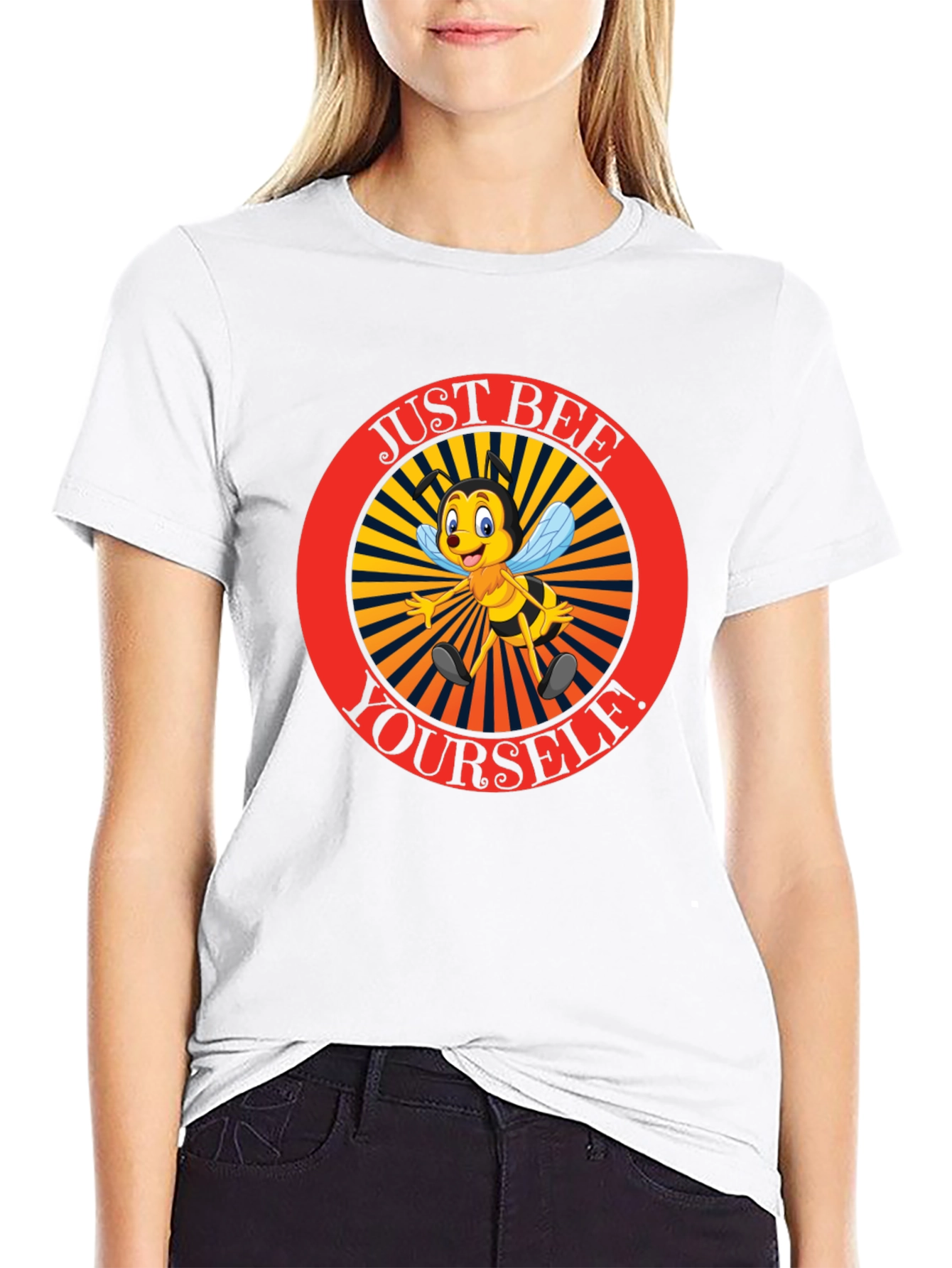 Black Just Bee Yourself Graphic T-Shirt view 9