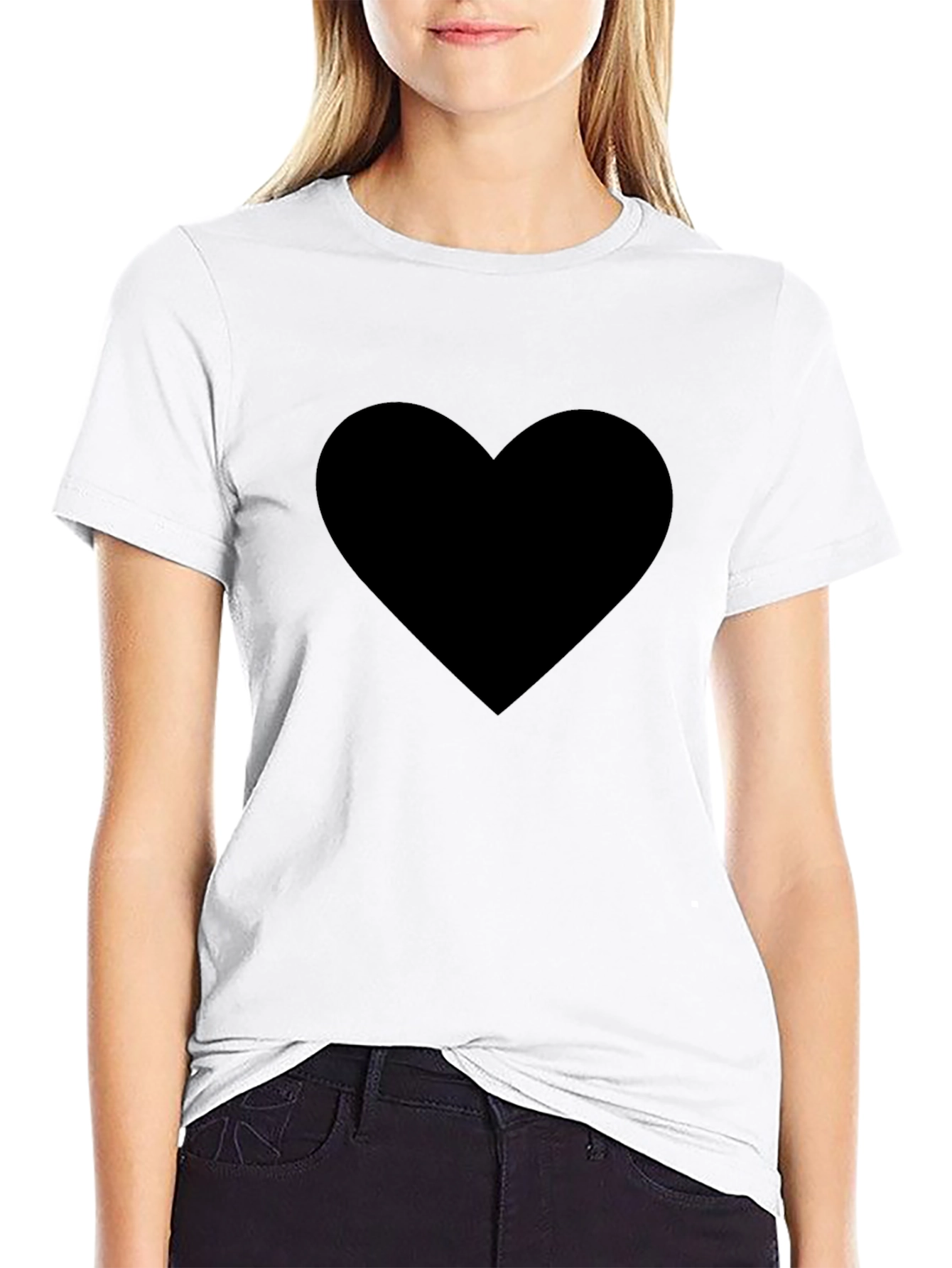 Black Men's Black Heart Graphic Tee - Soft Cotton Blend view 9