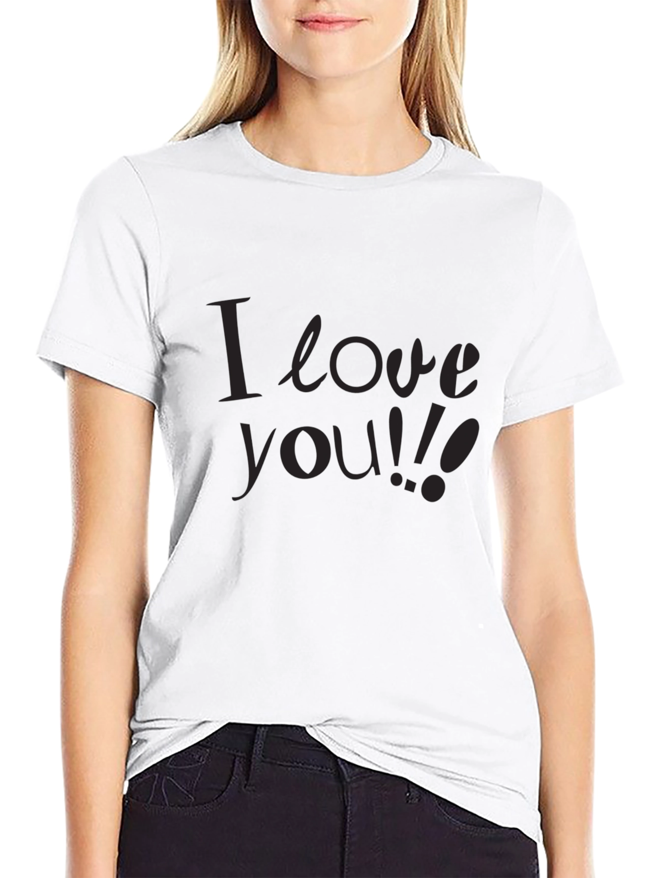 Black I Love You Black T-Shirt - Soft & Stylish view 9