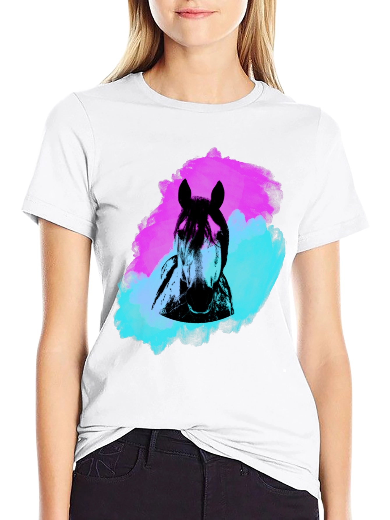 Black Horse Graphic Tee - Artistic Style view 9