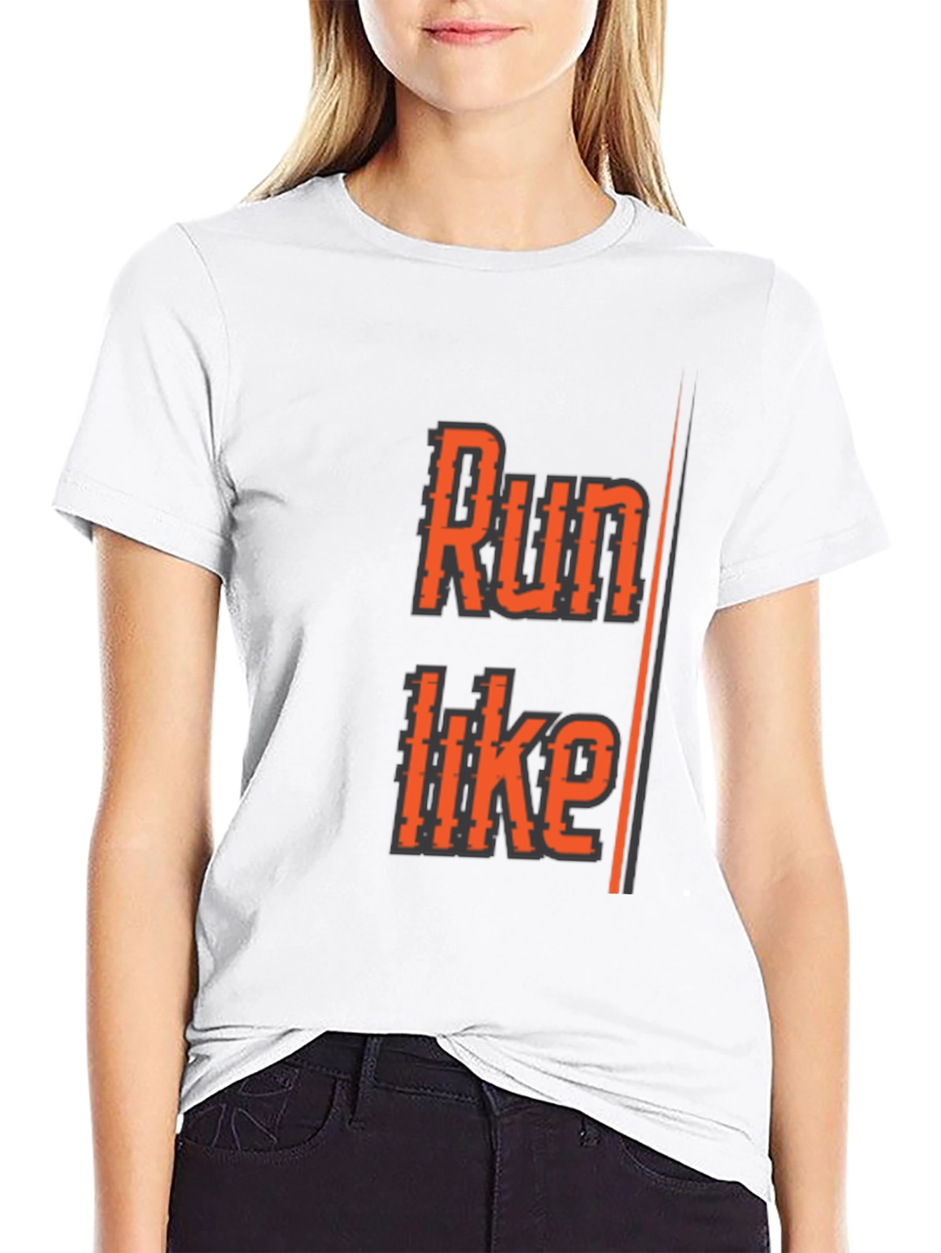 Black Run Like T-Shirt - Black Athletic Graphic Tee view 9