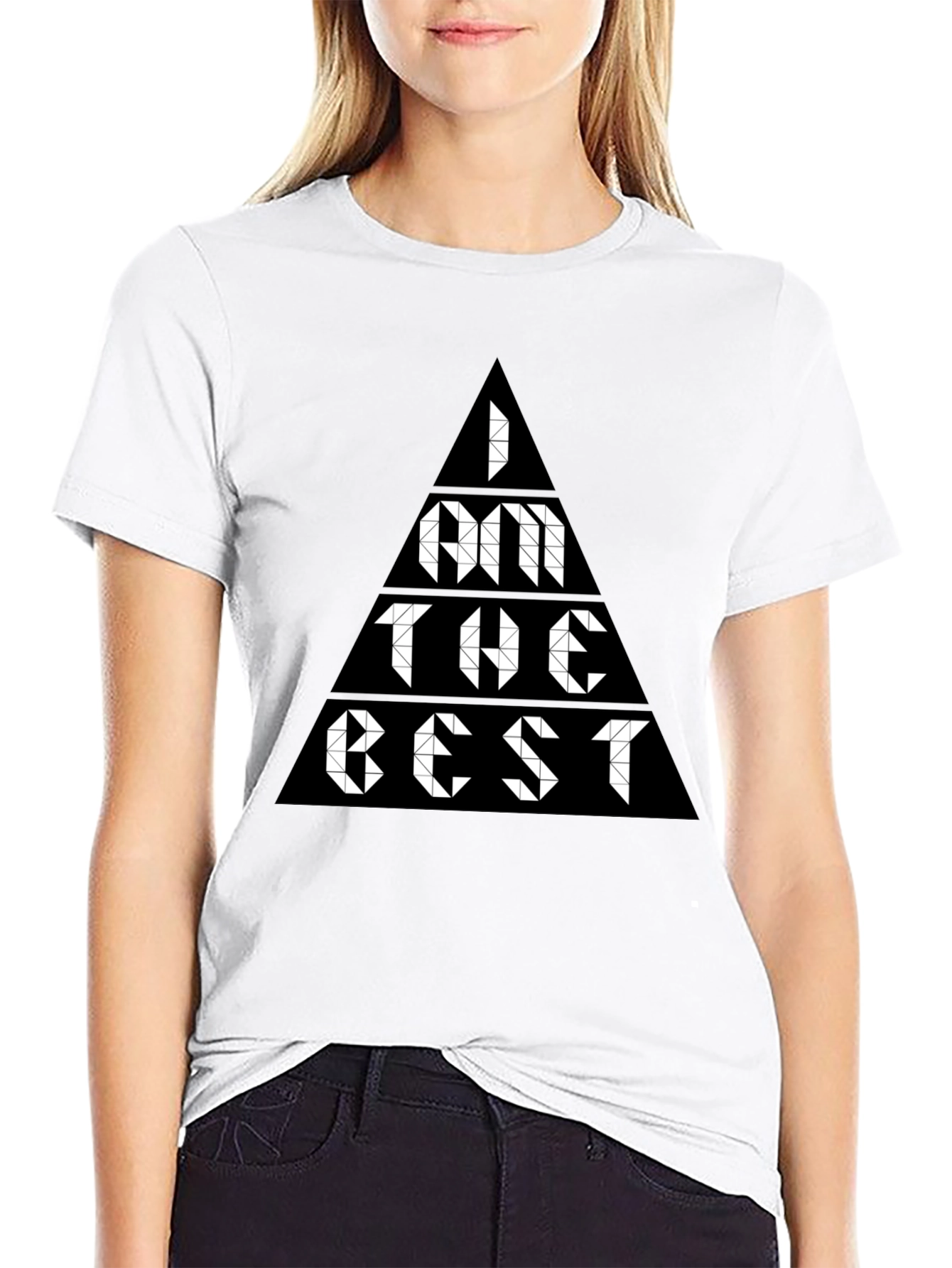 Black I Am The Best Triangle Graphic Tee view 9