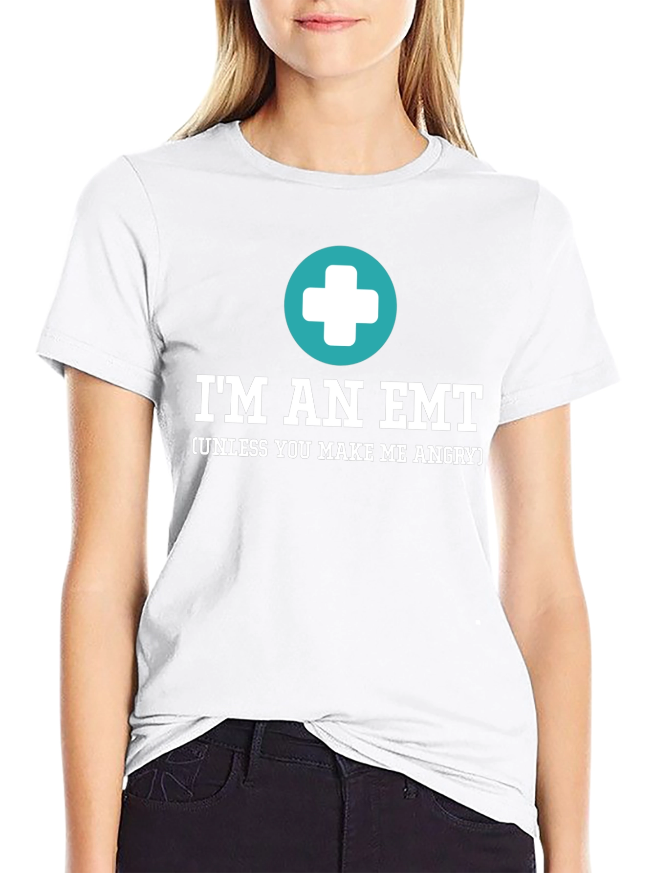 Black I'm An EMT Funny T-Shirt view 9