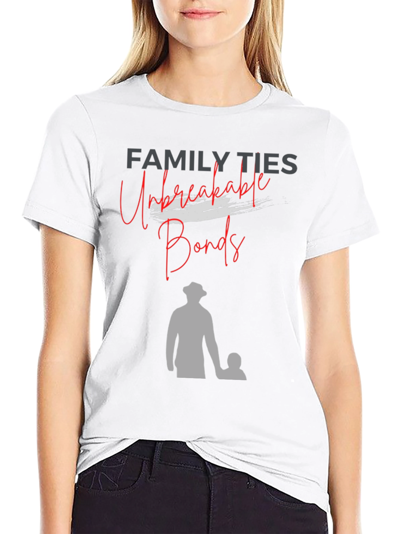 Black Family Ties T-Shirt: Unbreakable Bonds, Father & Child Design view 9