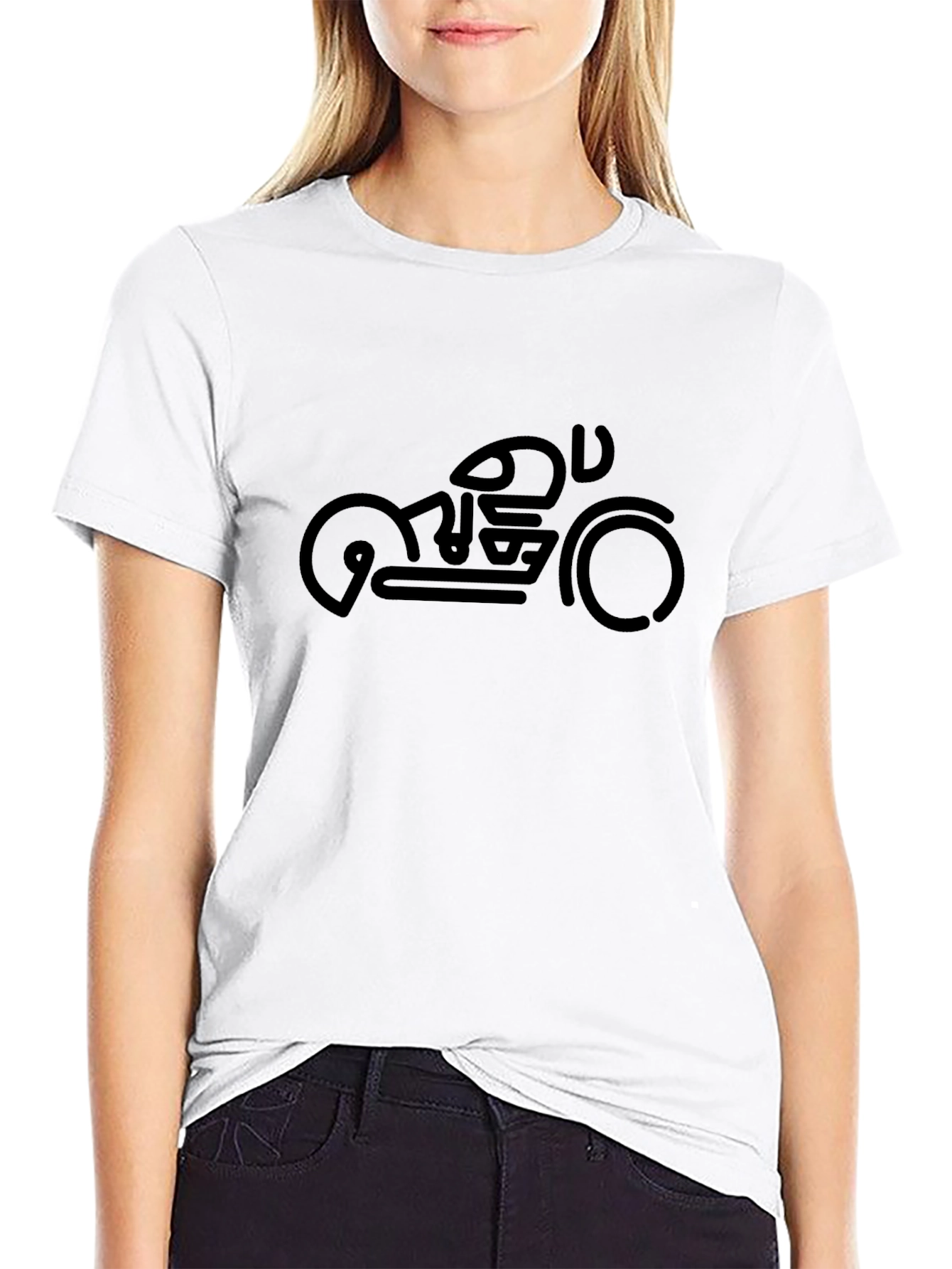 Black Modern Motorcycle Graphic T-Shirt view 9