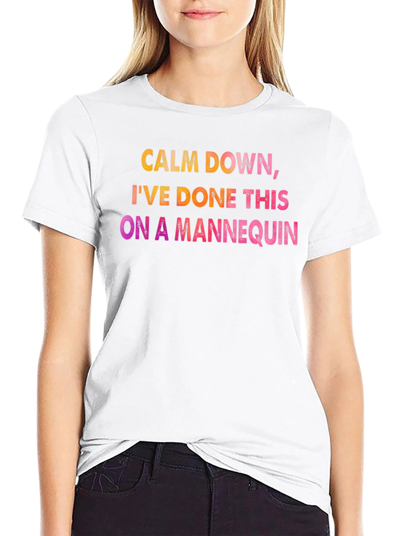 Black Calm Down Mannequin Tee view 9