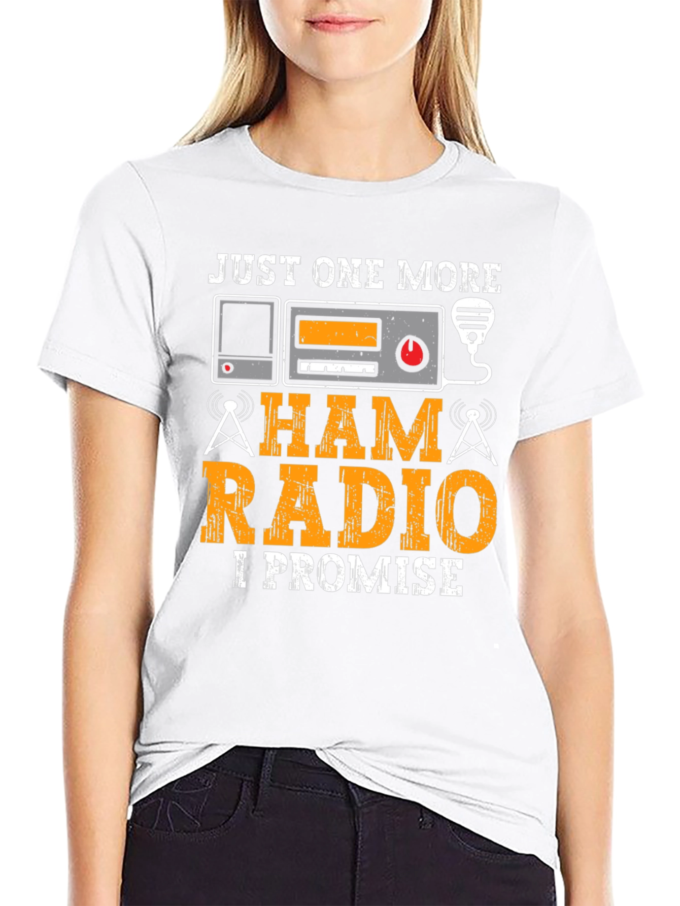 Black Ham Radio Operator T-Shirt - Just One More, I Promise! view 9