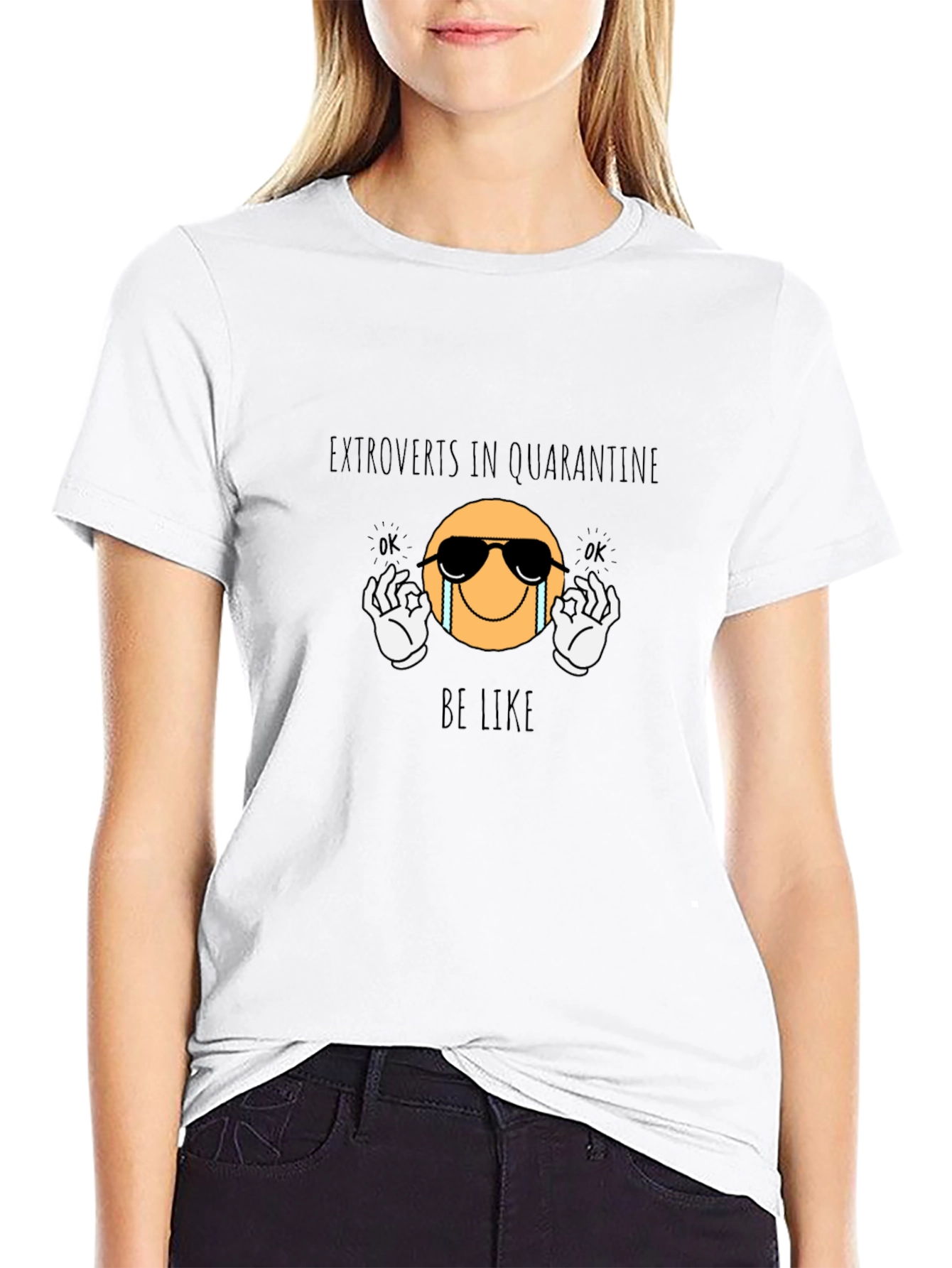 Black Extroverts in Quarantine Black Graphic Tee view 9