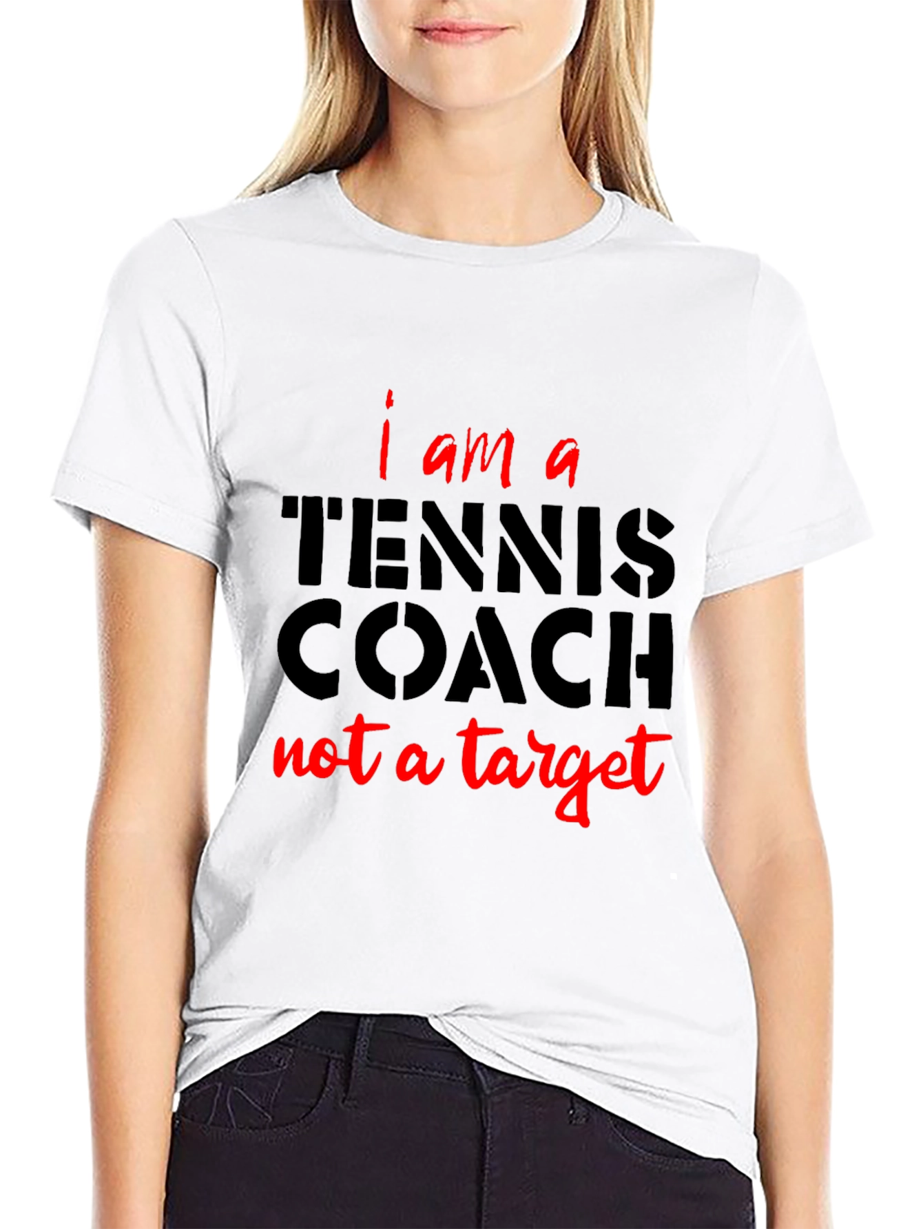 Black Tennis Coach Graphic Tee - I am a Tennis Coach, Not a Target view 9