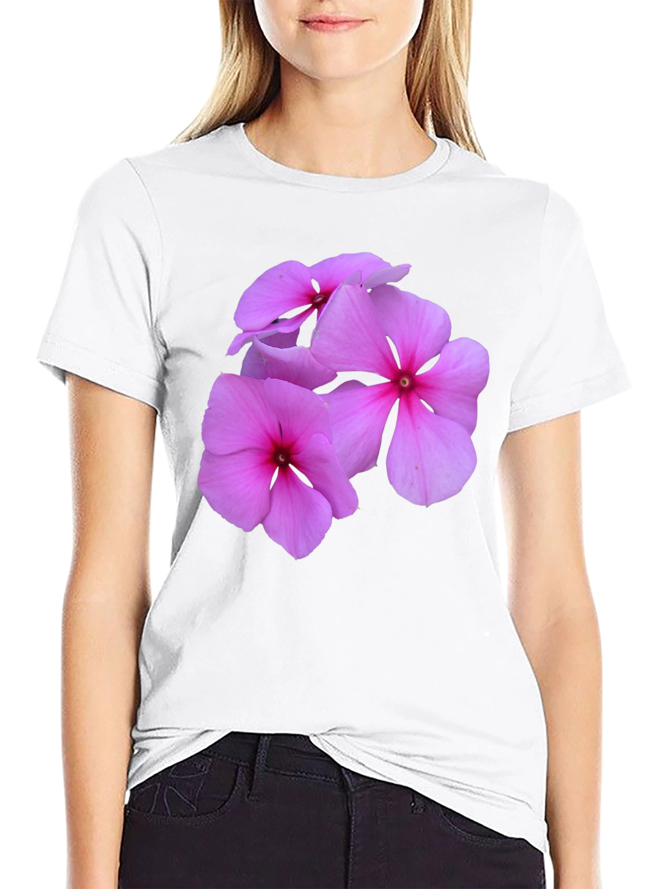 Black Floral Print Black T-Shirt view 9