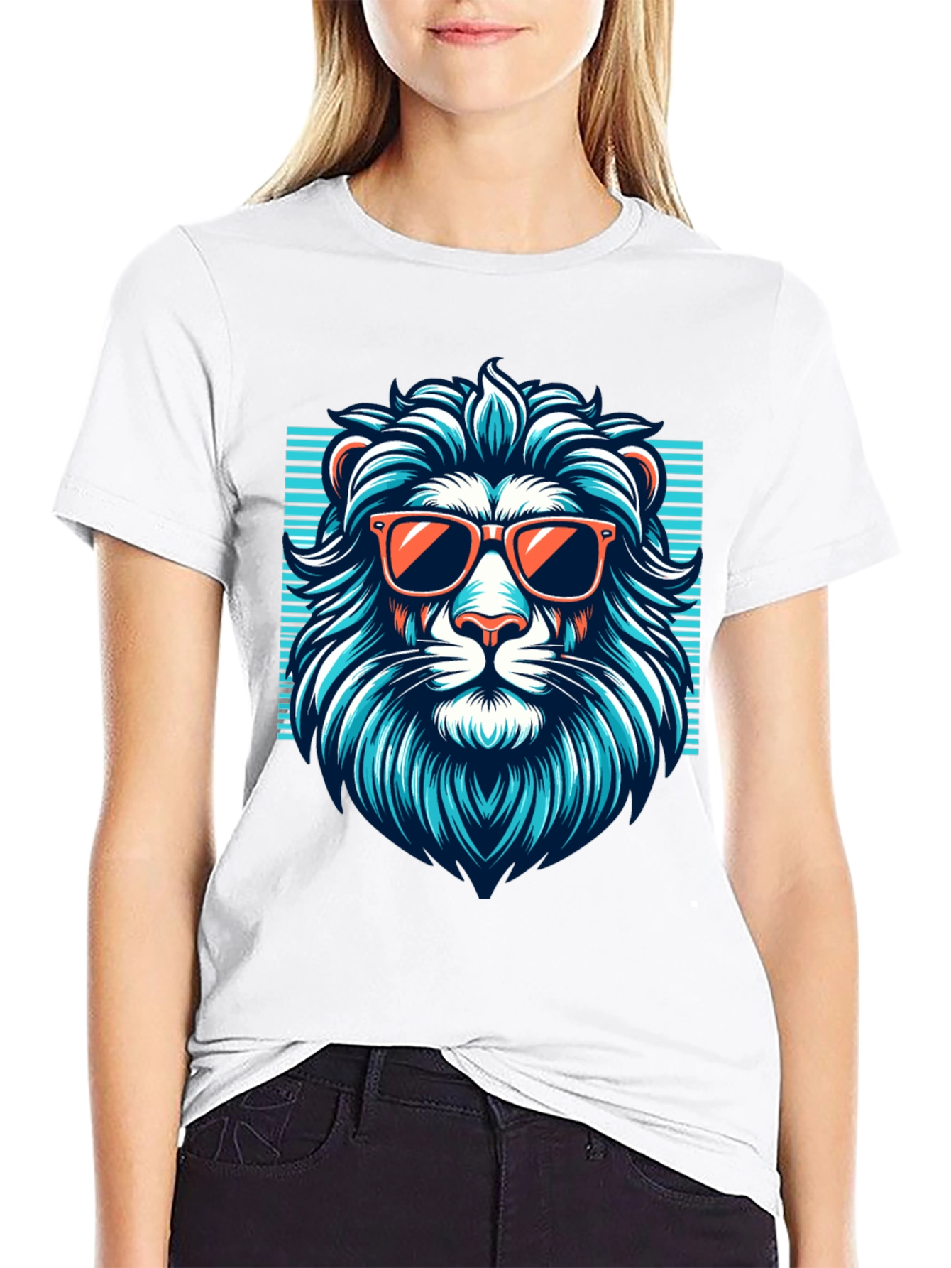 Black Cool Lion Graphic Tee - Black T-Shirt view 9