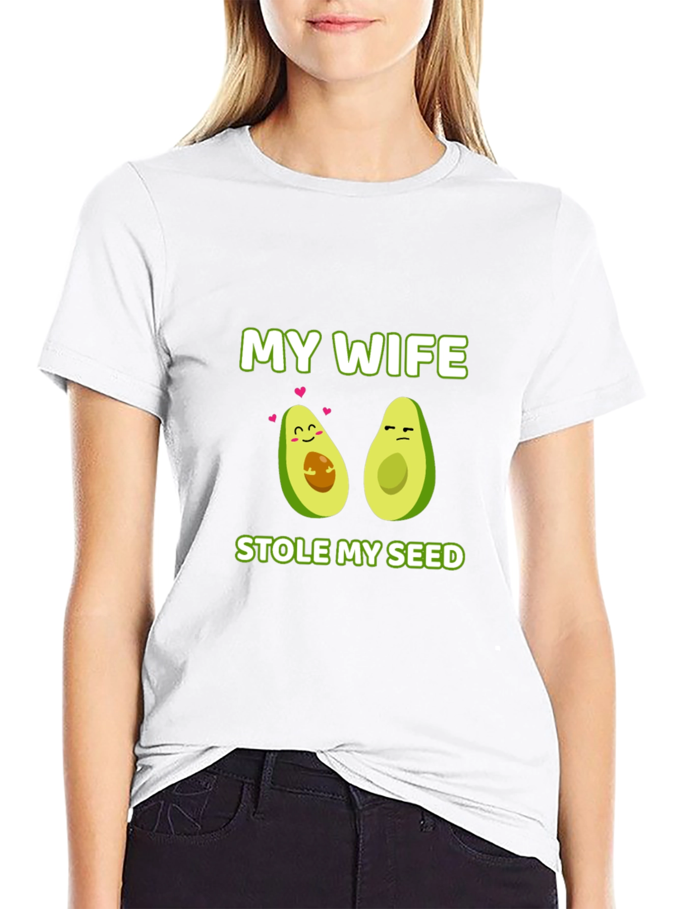 Black My Wife Stole My Seed Avocado T-Shirt view 9