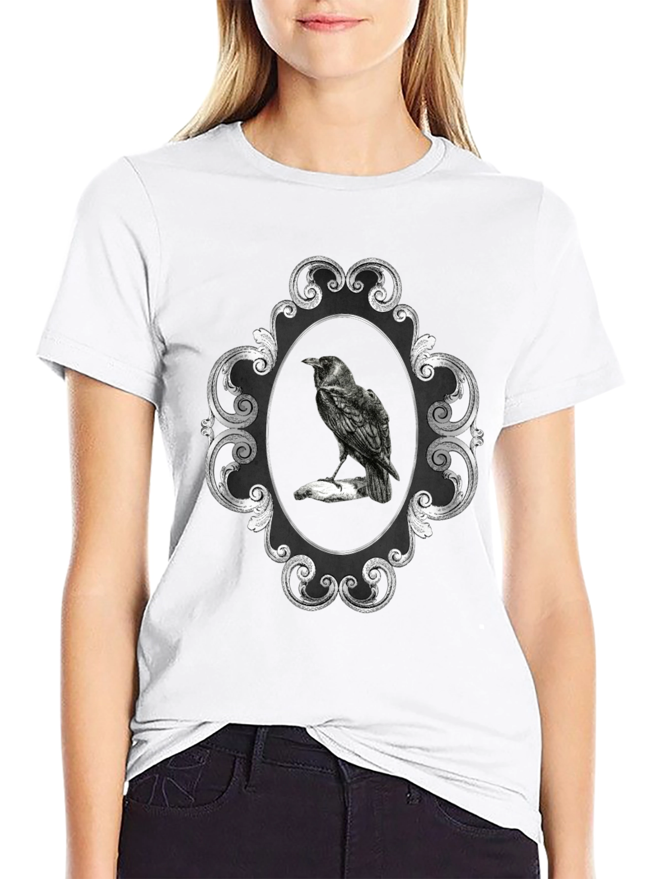 Black Raven Framed Black T-Shirt view 9