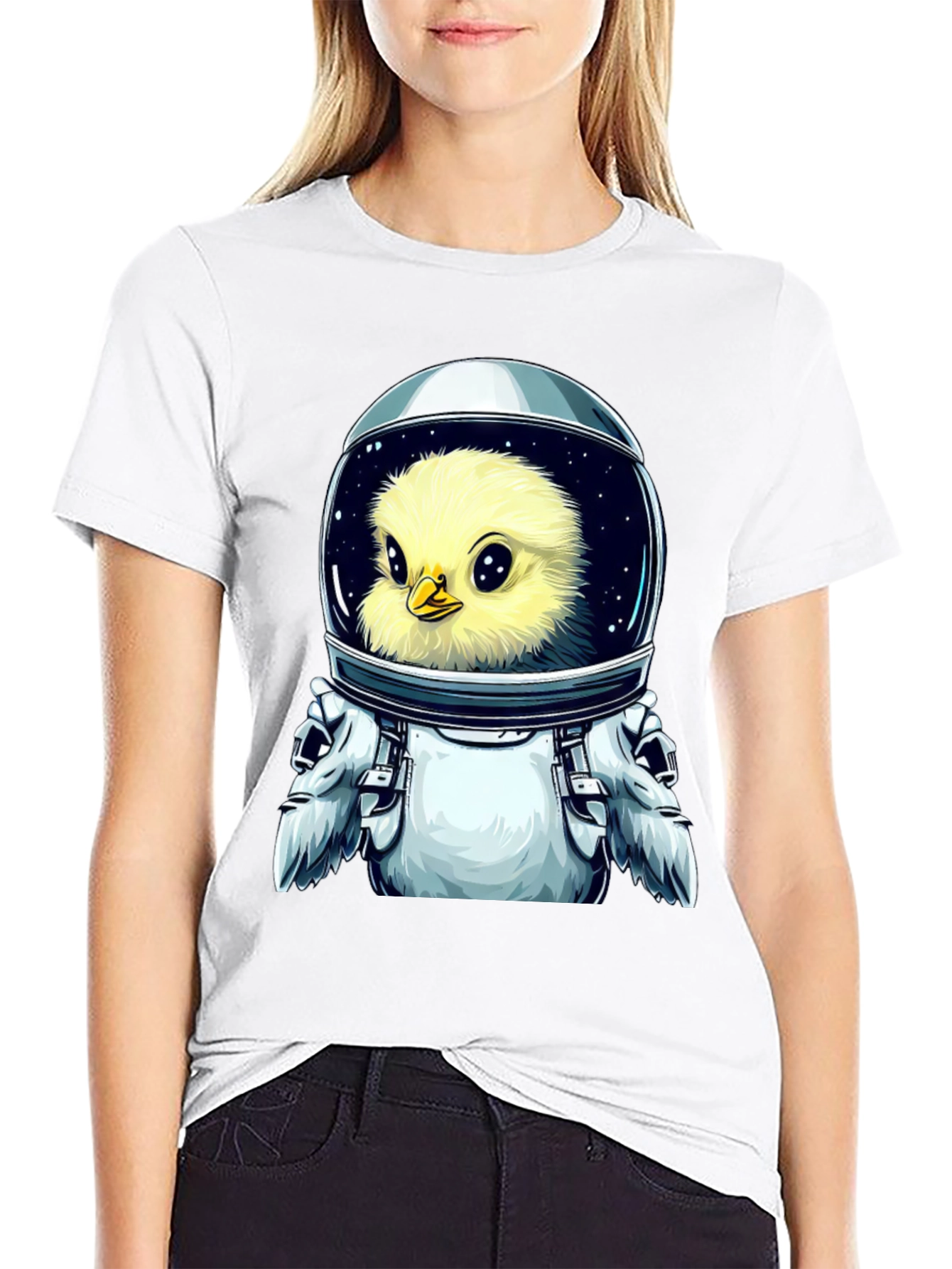 Black Astronaut Chick T-Shirt - Space Adventure view 9