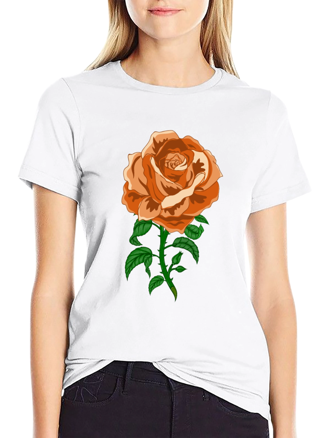 Black Rose Graphic T-Shirt - Casual Black Tee view 9