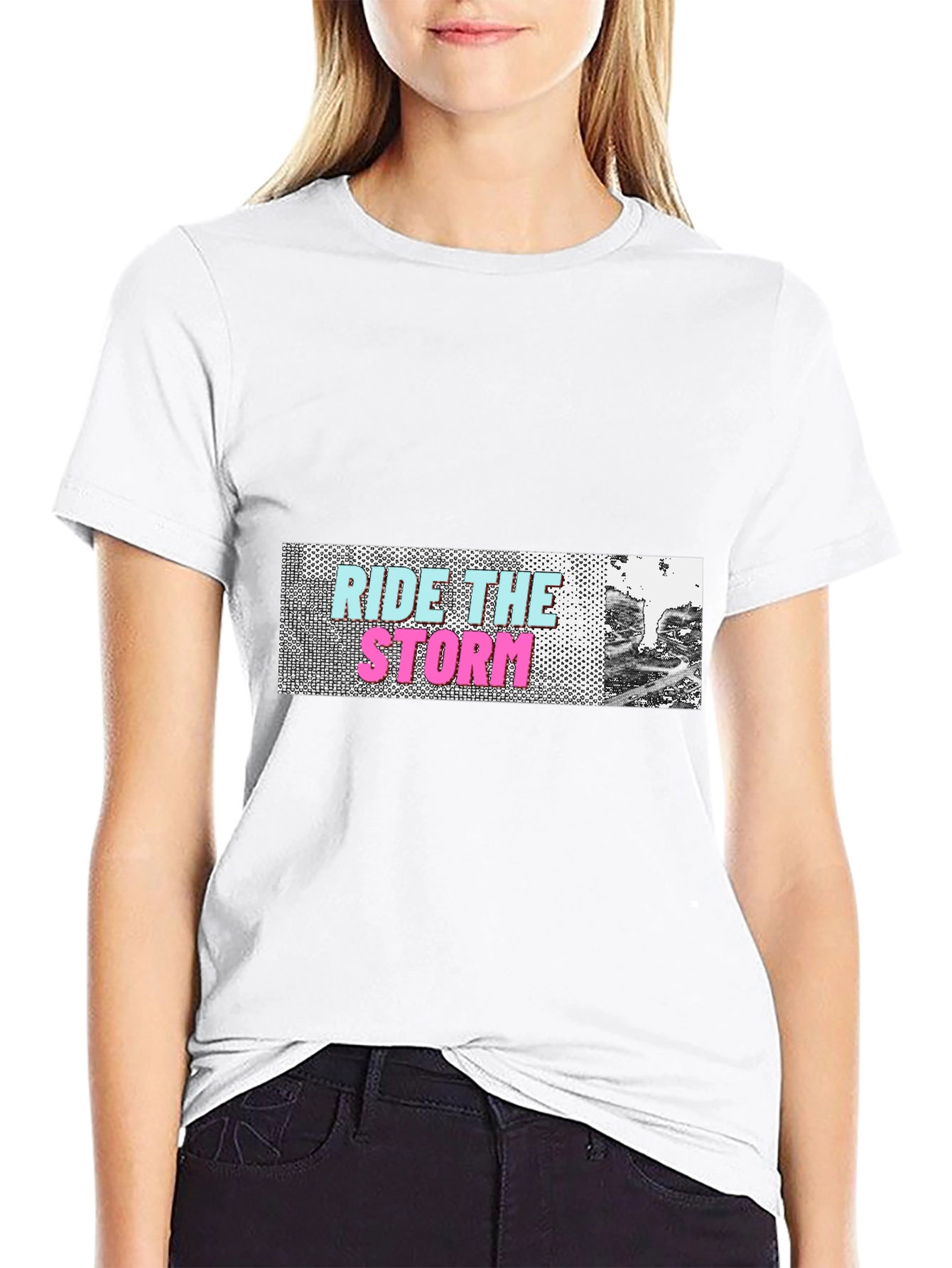 Black Ride the Storm Graphic T-Shirt view 9