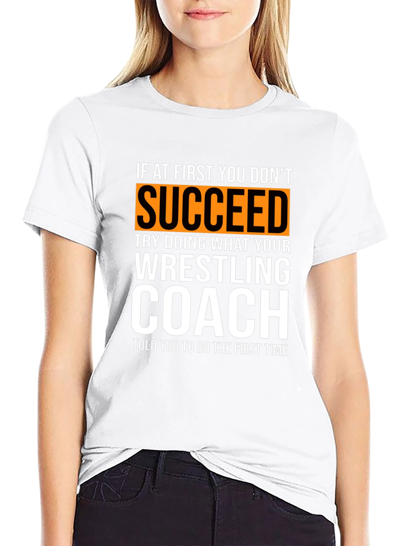 Black Wrestling Coach Funny Slogan T-Shirt view 9