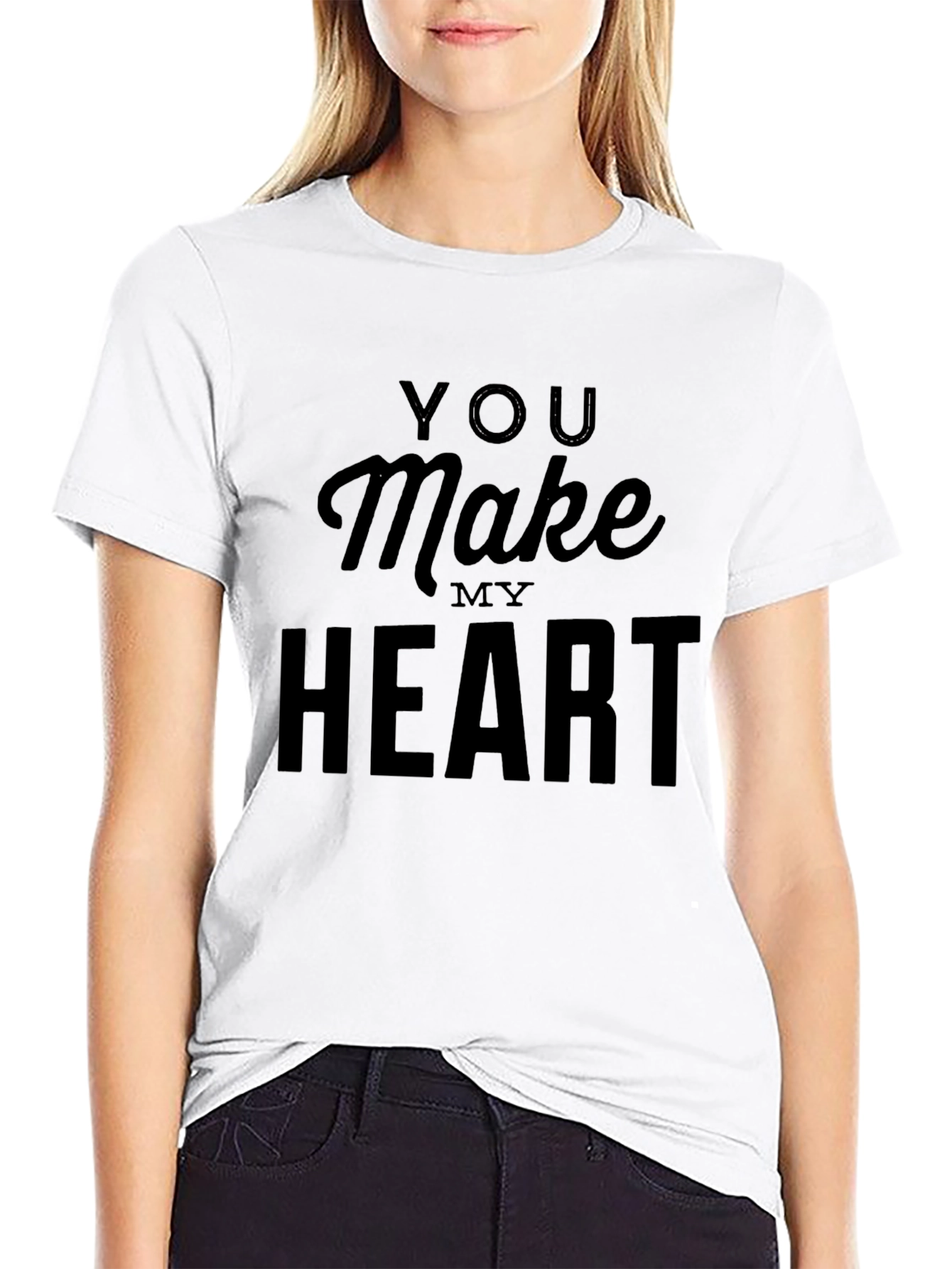 Black You Make My Heart Black Graphic Tee view 9
