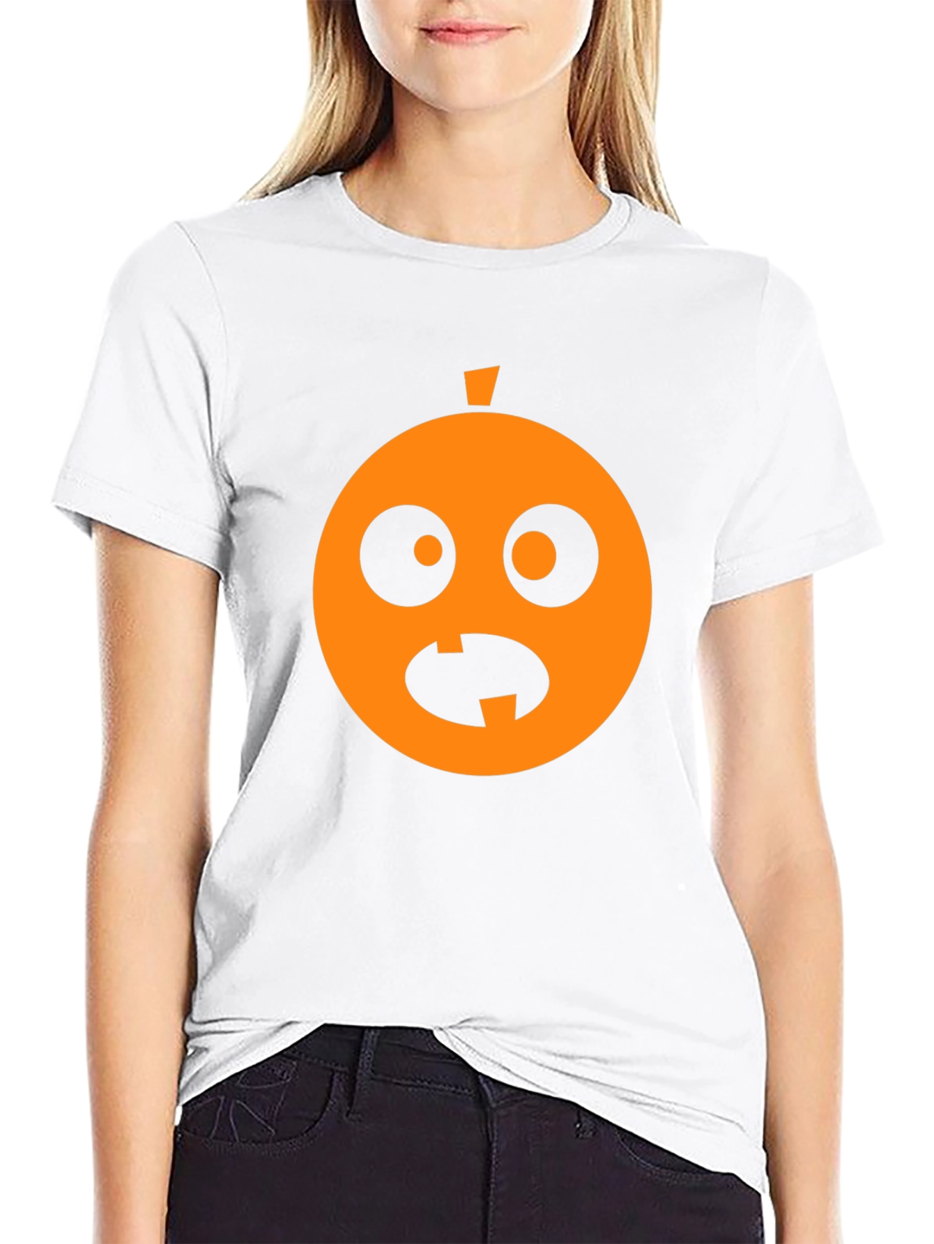 Black Funny Halloween Pumpkin Face Black T-Shirt view 9