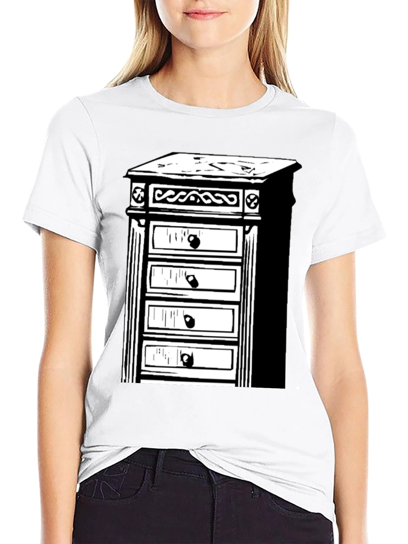 Black Retro Dresser T-Shirt - Stylish & Unique view 9
