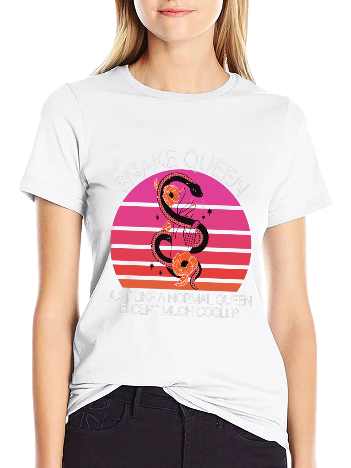 Black Snake Queen T-Shirt Cool Graphic Tee view 9