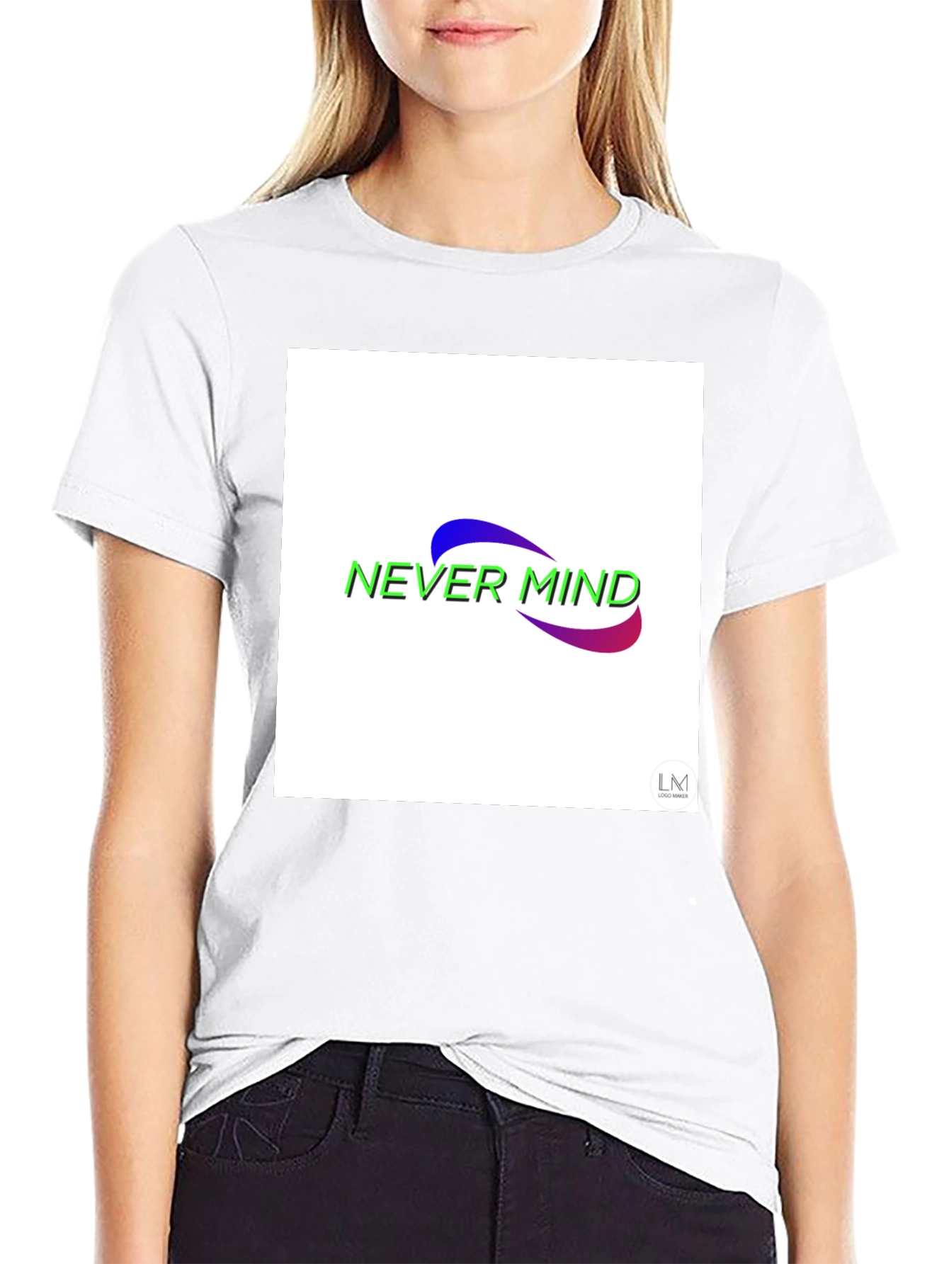 Black Never Mind Graphic Black T-Shirt view 9