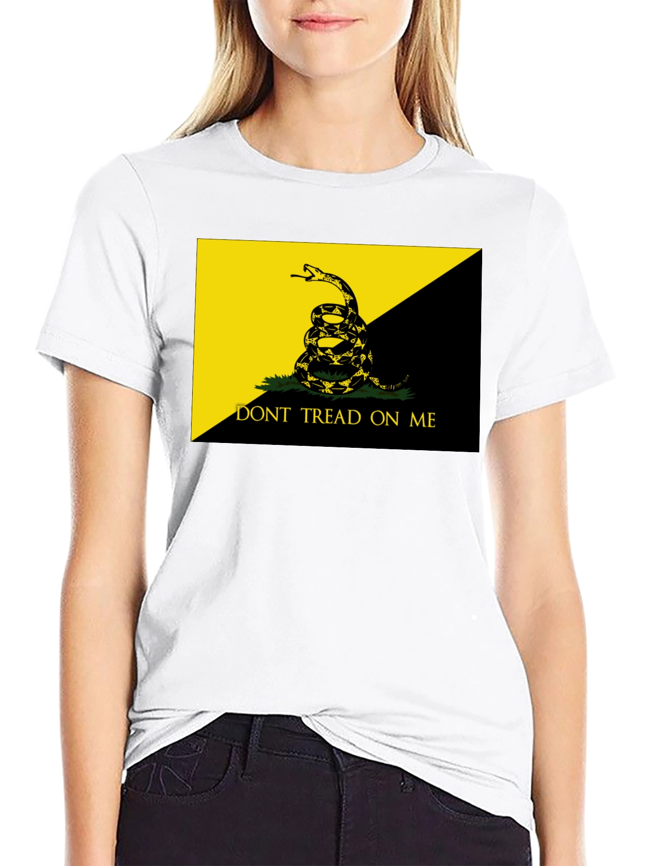 Black Don't Tread On Me Black T-Shirt view 9