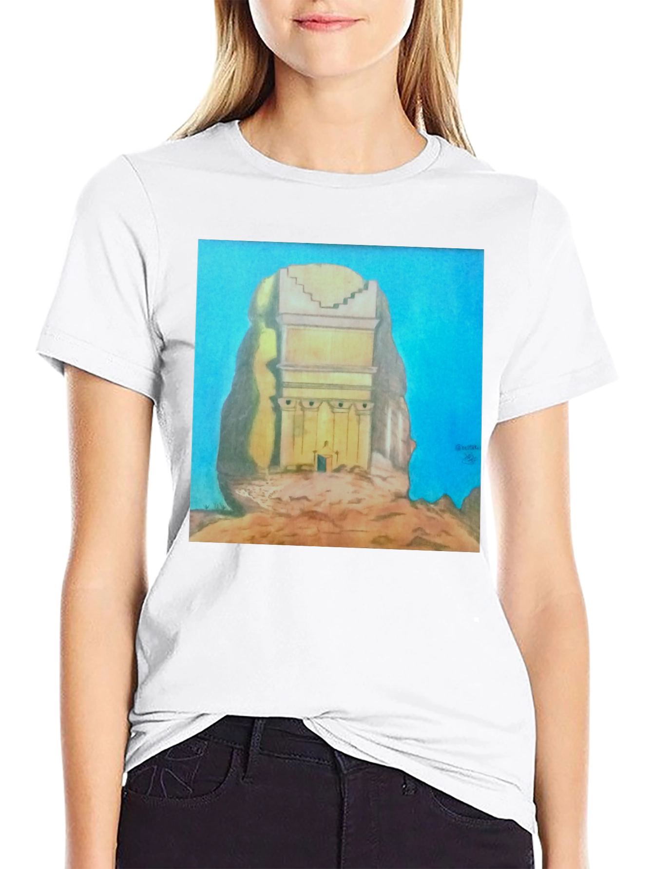 Black Monumental Artwork Tee - Unique Graphic T-Shirt view 9