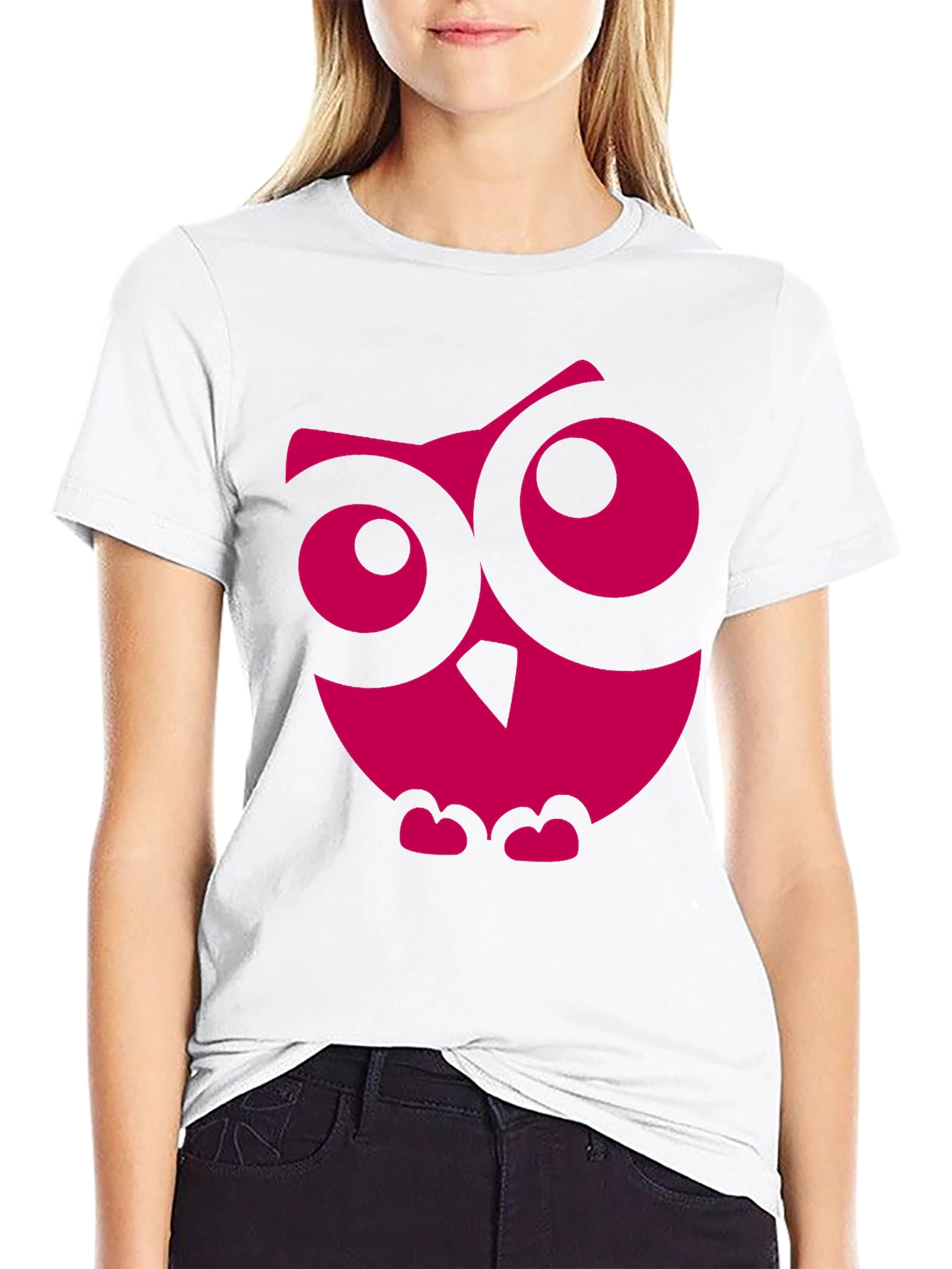 Black Cool Owl Graphic Print Black T-Shirt view 9