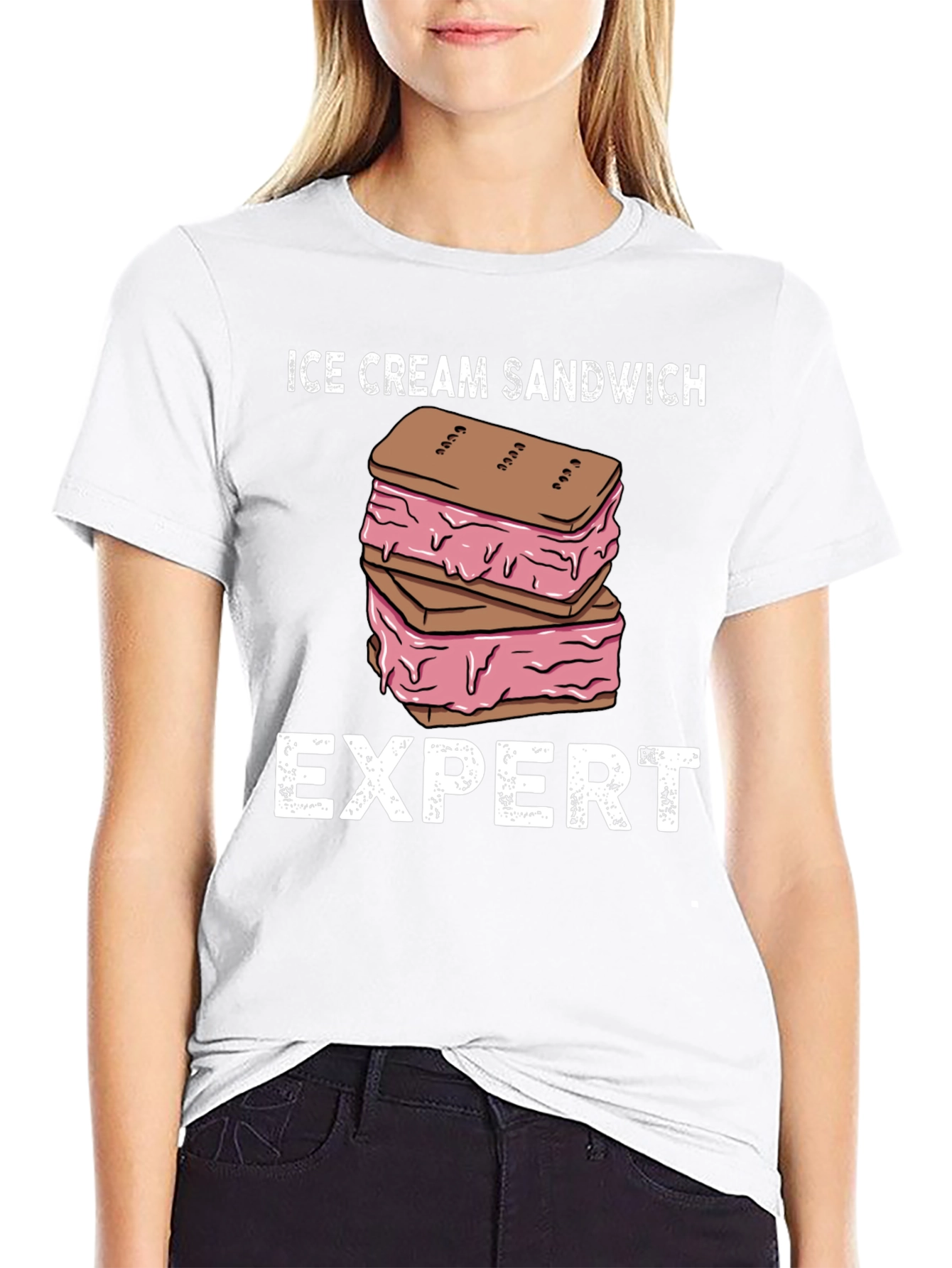 Black Ice Cream Sandwich Expert Graphic T-Shirt view 9
