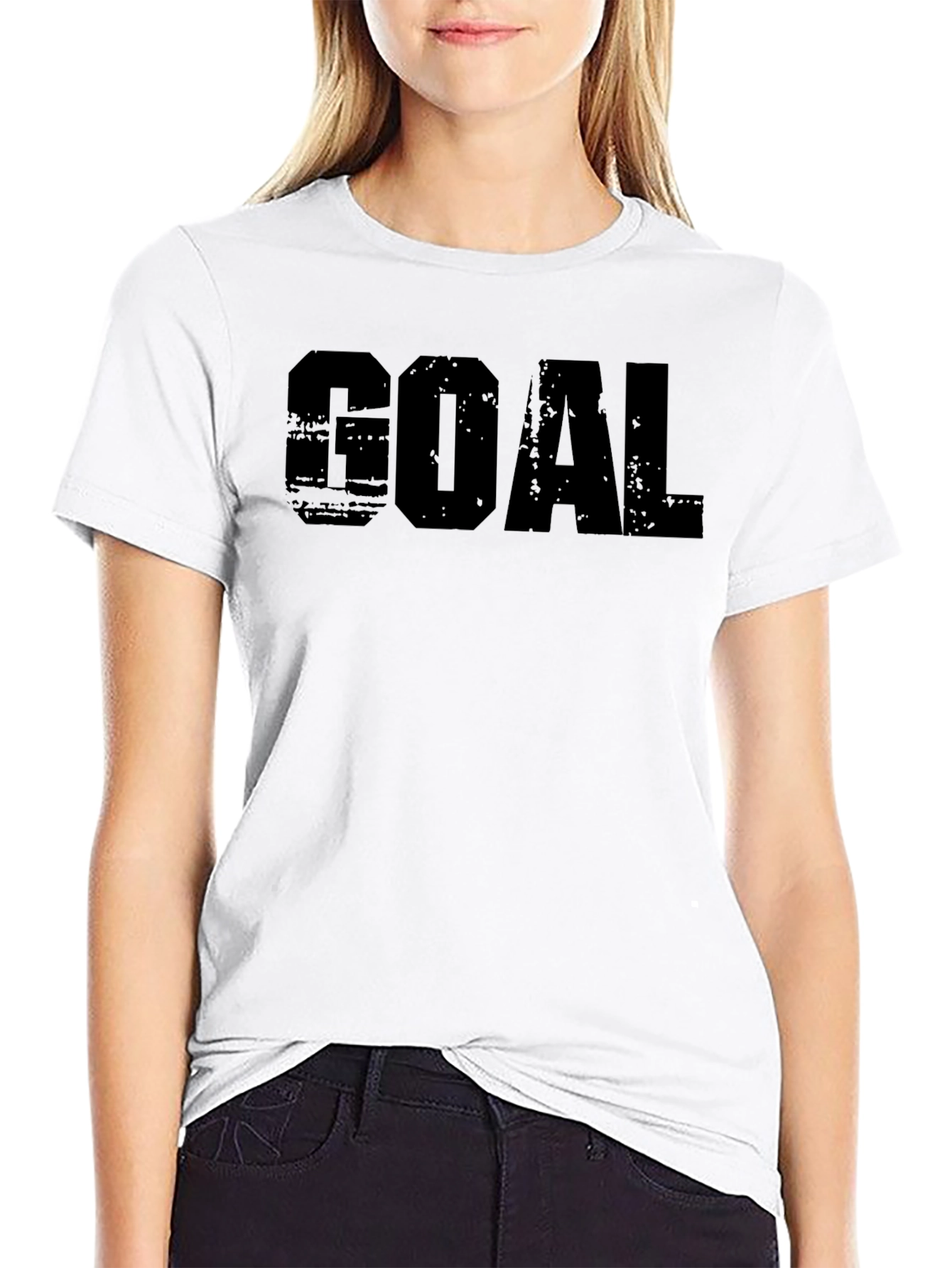 Black Men's GOAL Black Graphic T-Shirt view 9