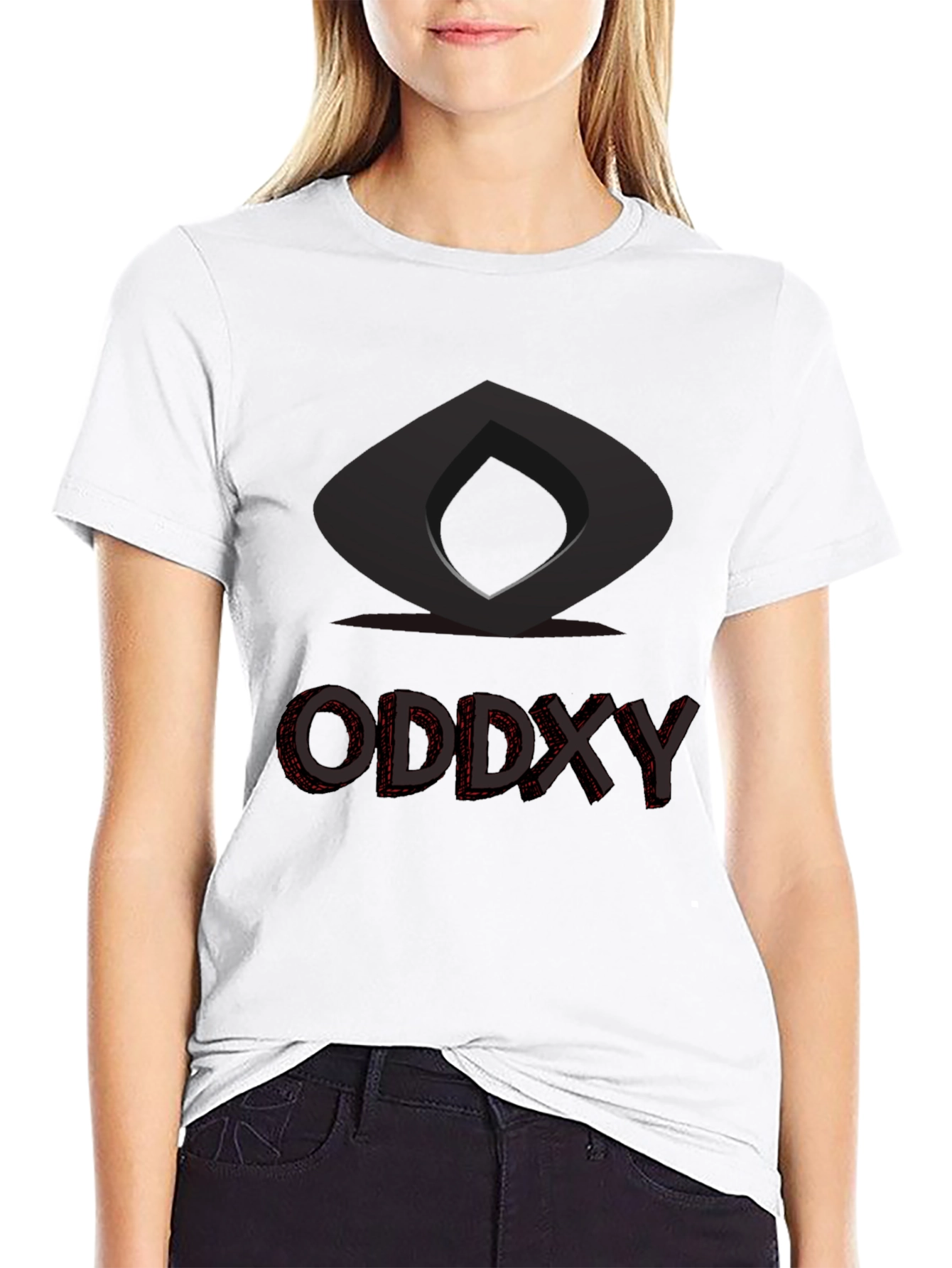Black Modern Graphic T-Shirt - Oddxy Design Black Tee view 9