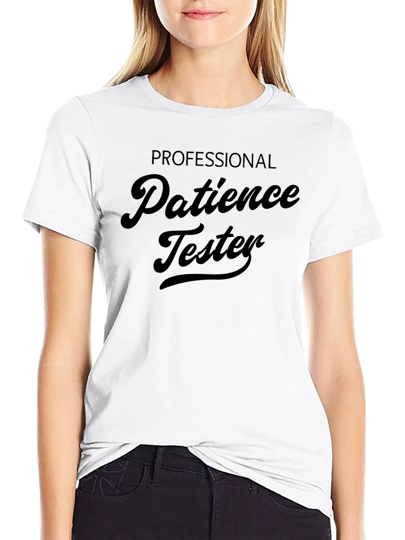 Black Patience Tester Graphic Tee - Humorous Novelty Shirt view 9