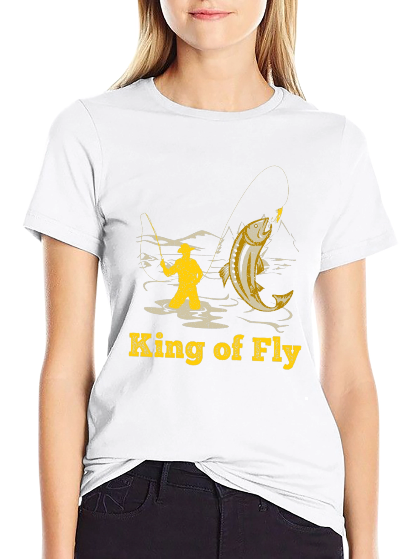Black King of Fly Fishing T-Shirt - Fisherman Angler Tee view 9