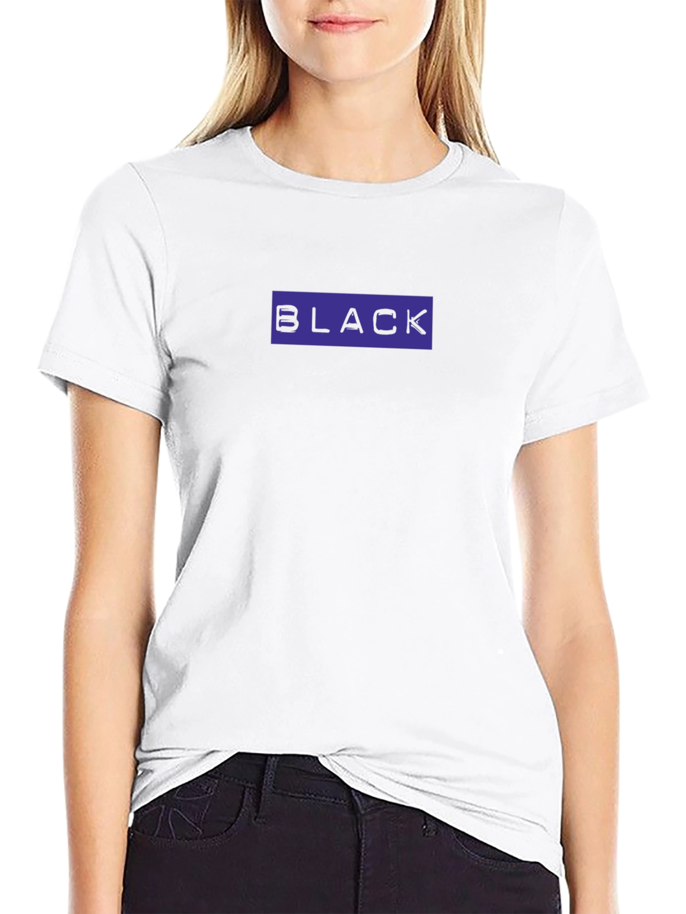 Black Black T-Shirt With Blue Highlight view 9