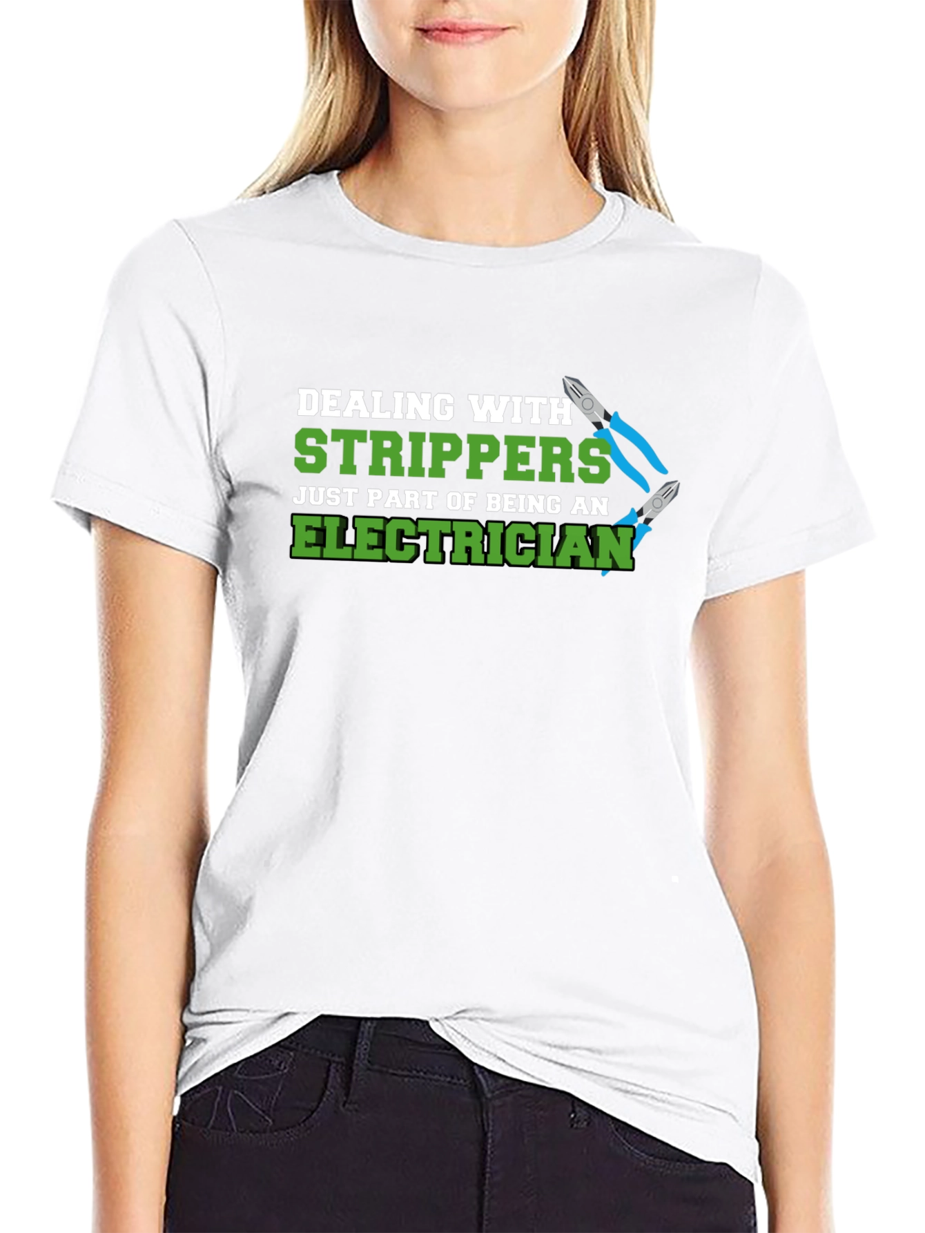 Black Electrician Stripper Humor Graphic T-Shirt view 9