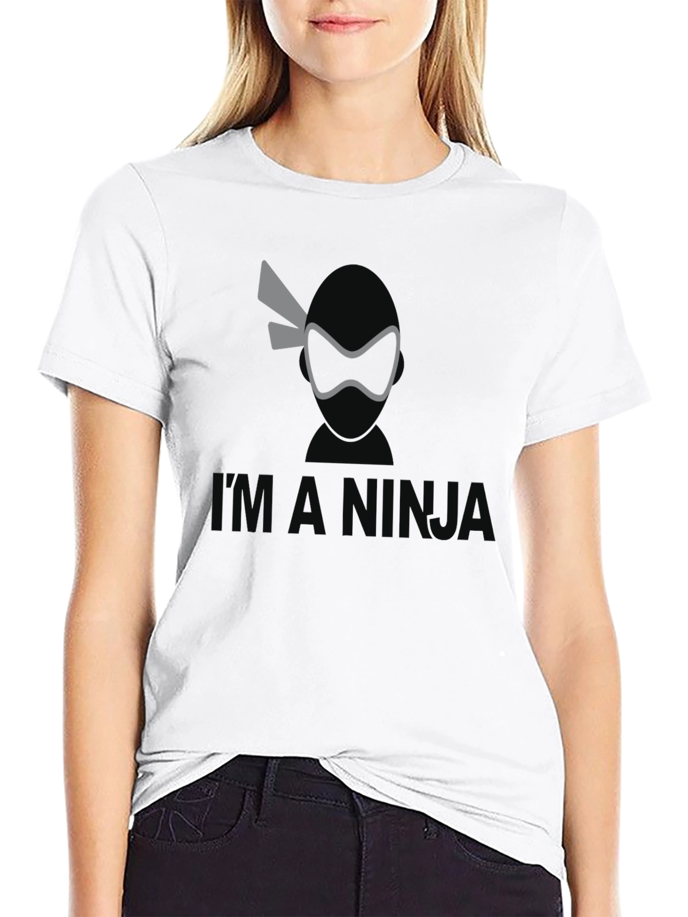 Black I'm a Ninja Graphic Tee - Black Short Sleeve T-Shirt view 9