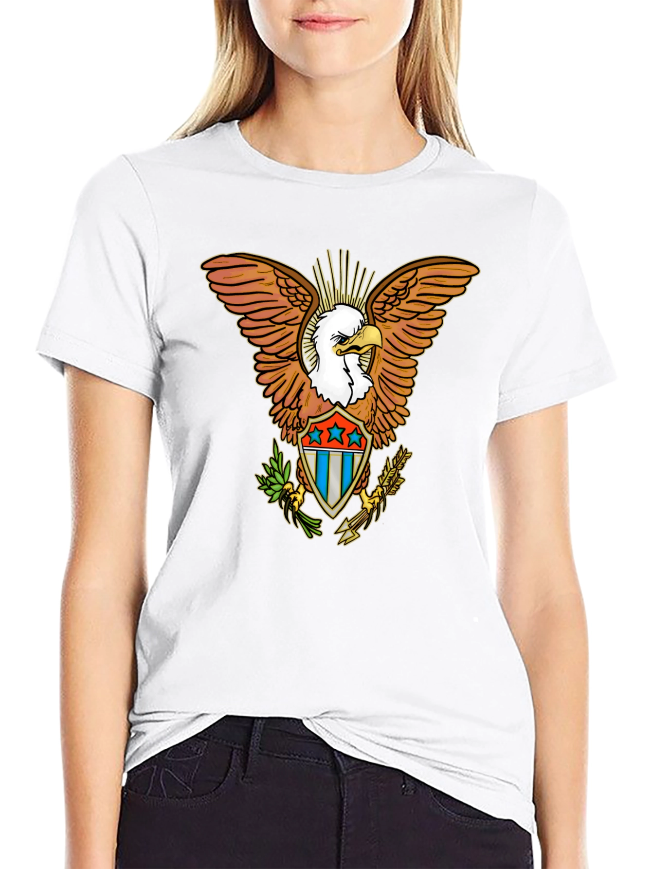 Black American Eagle Graphic Tee - Patriotic Style view 9