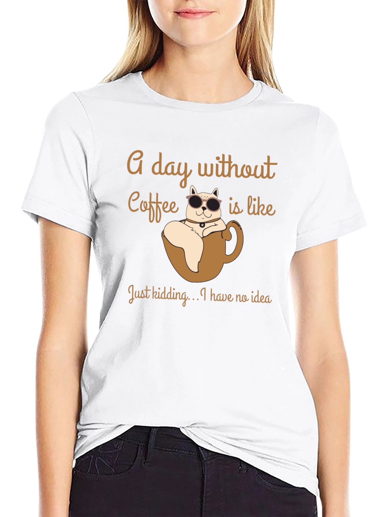 Black Coffee Cat T-Shirt - A Day Without Coffee view 9