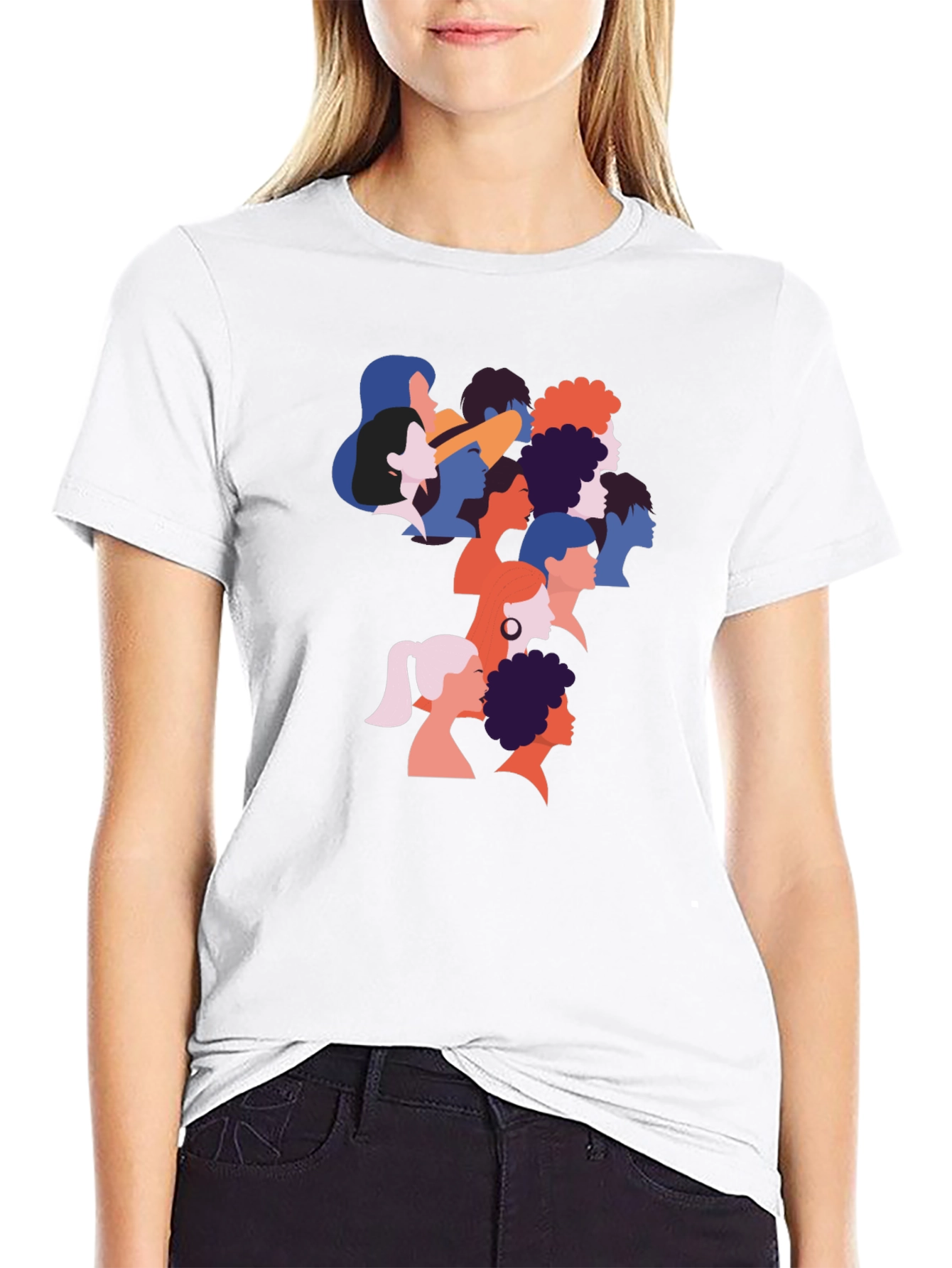 Black Diverse Faces Graphic T-Shirt - Black view 9