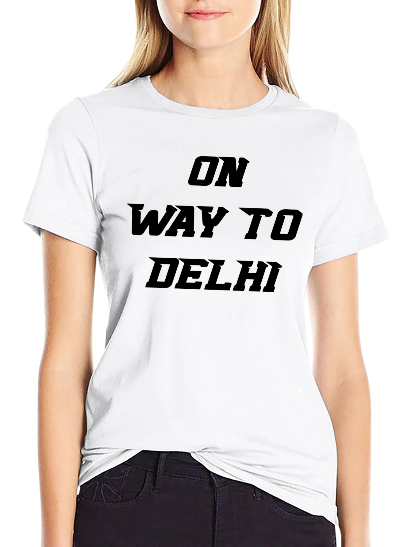 Black On Way to Delhi Black Graphic T-Shirt view 9