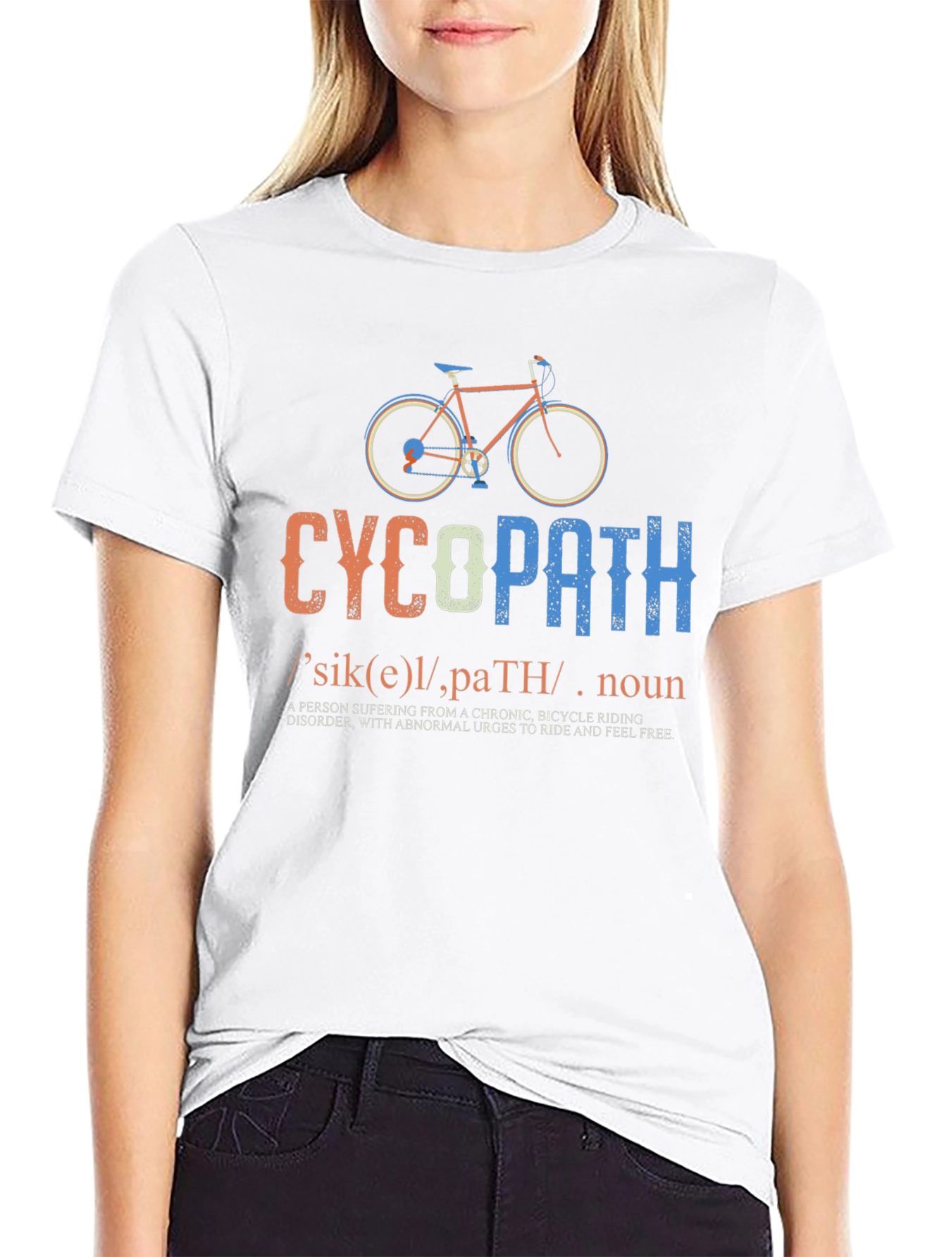 Black CycoPath Bicycle Riding T-Shirt - Funny Cycling Gift view 9