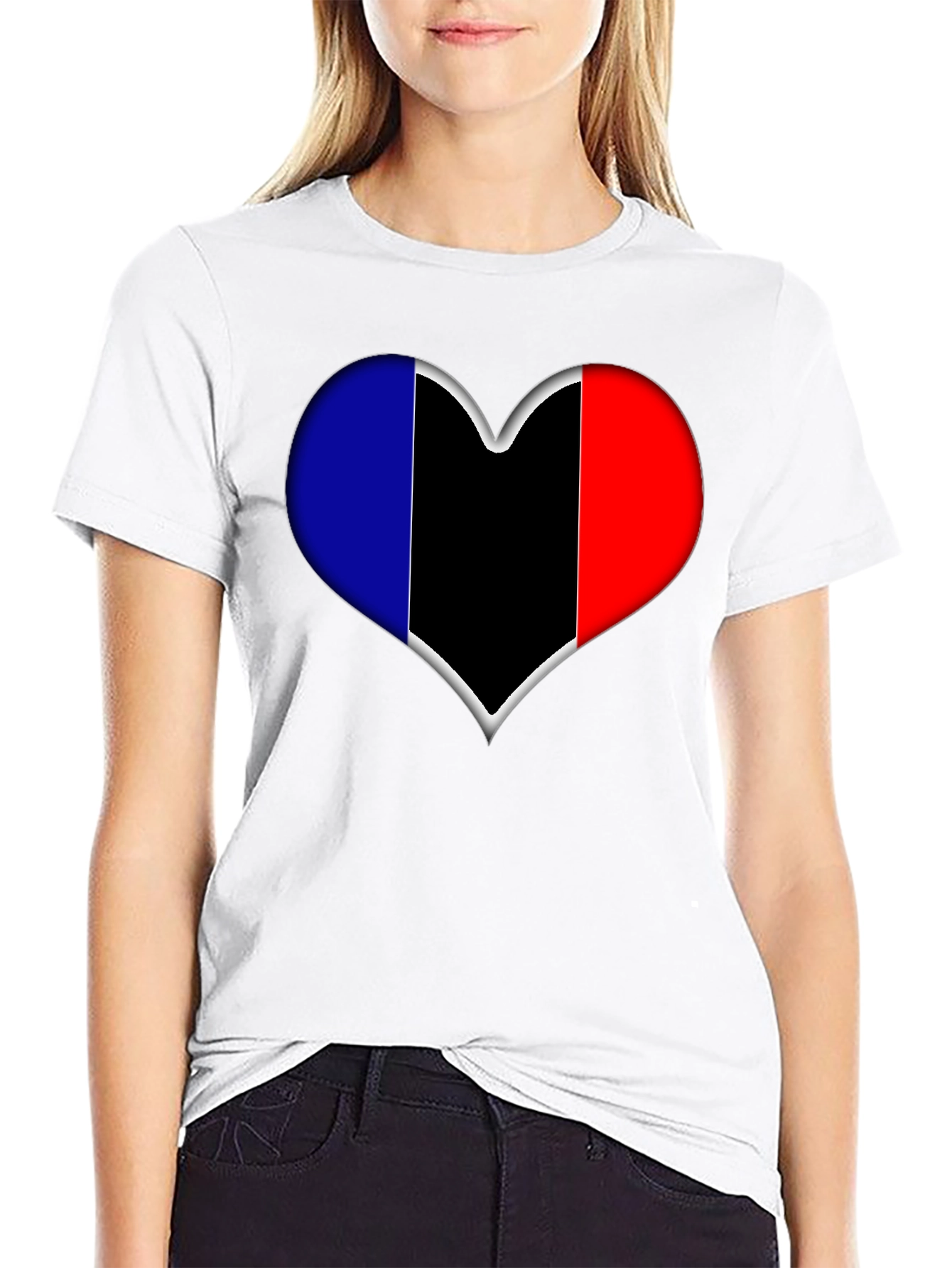 Black Heart Flag Graphic Tee - Stylish Black T-Shirt view 9