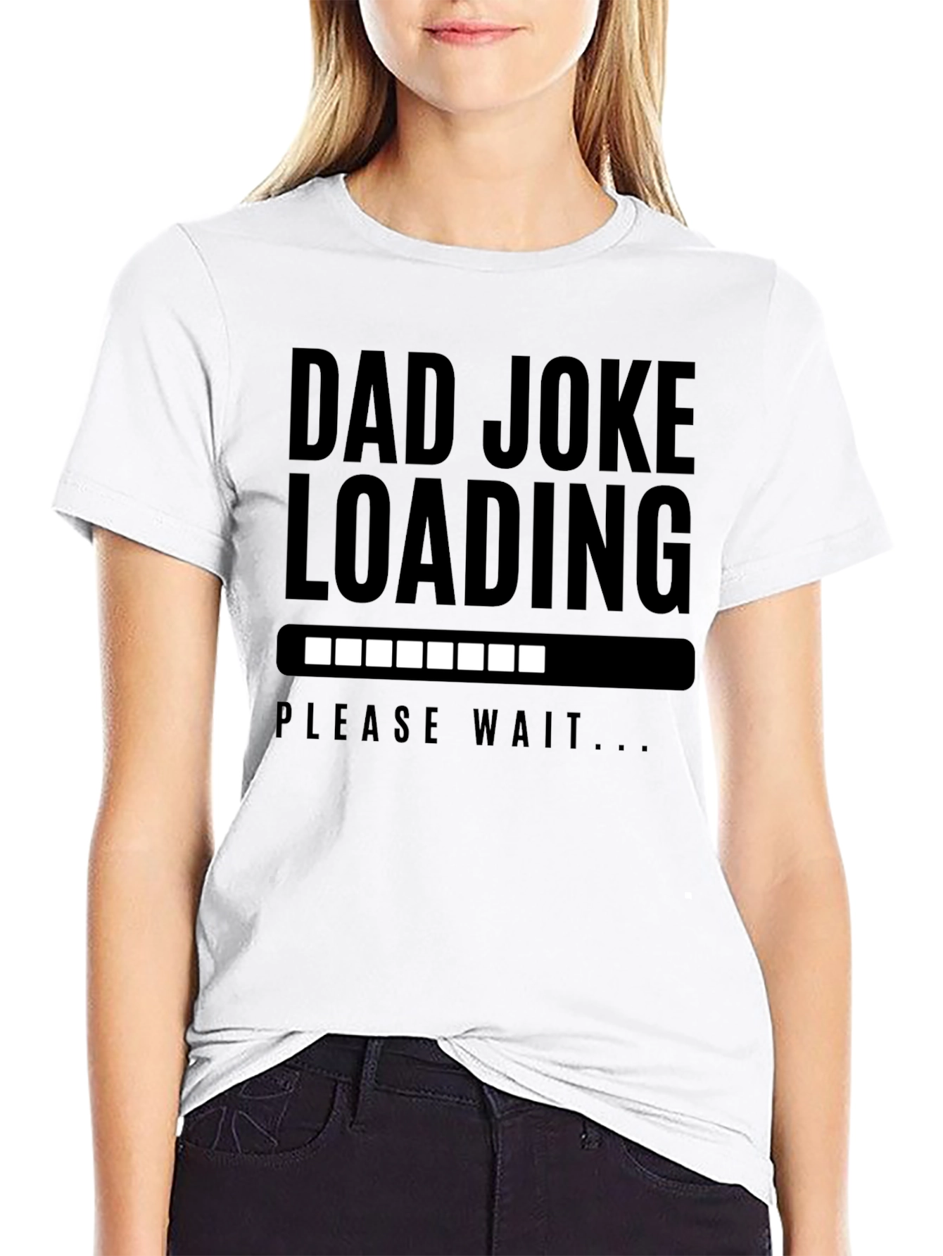 Black Dad Joke Loading T-Shirt - Humorous Father's Day Tee view 9