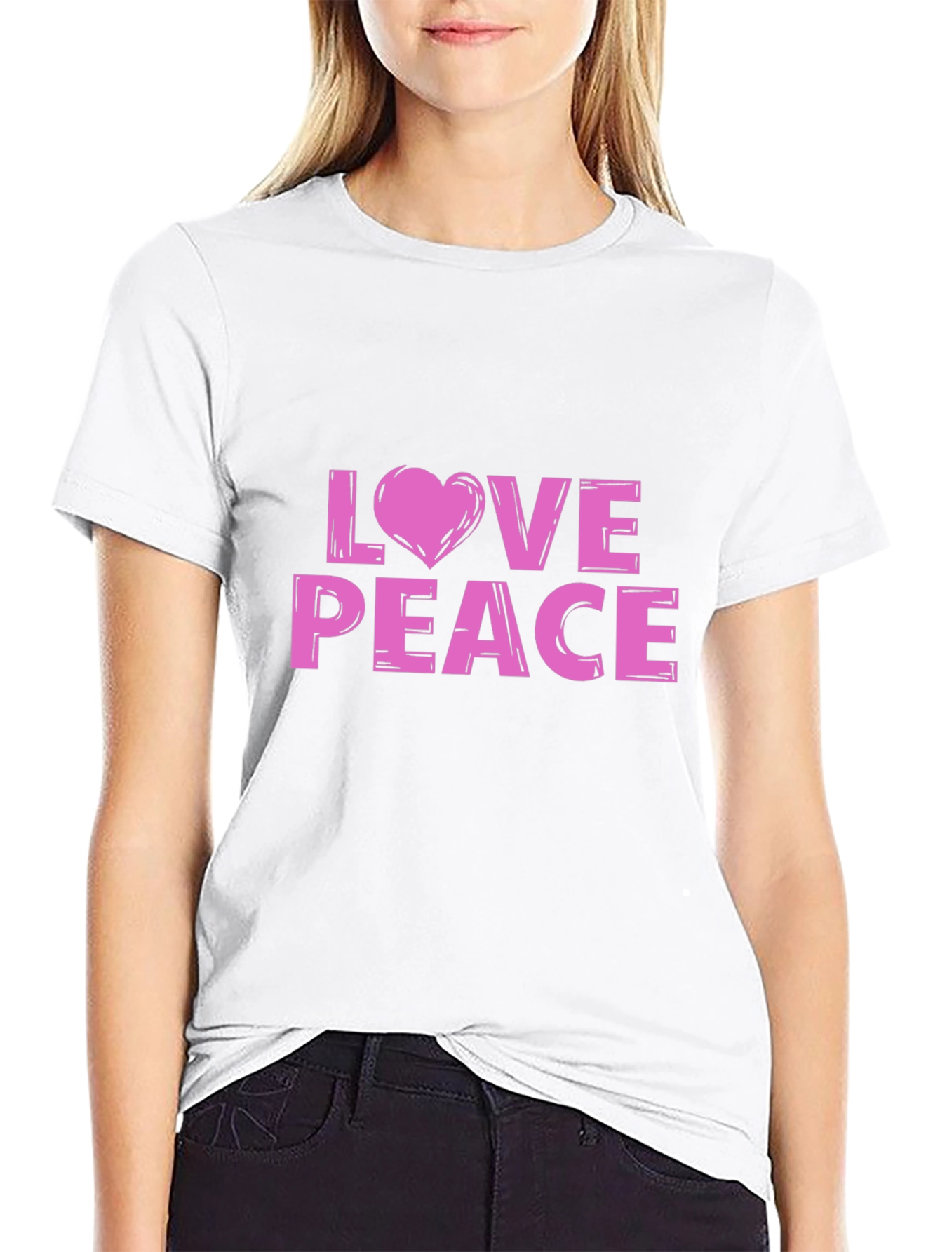 Black Love & Peace Black Graphic Tee view 9