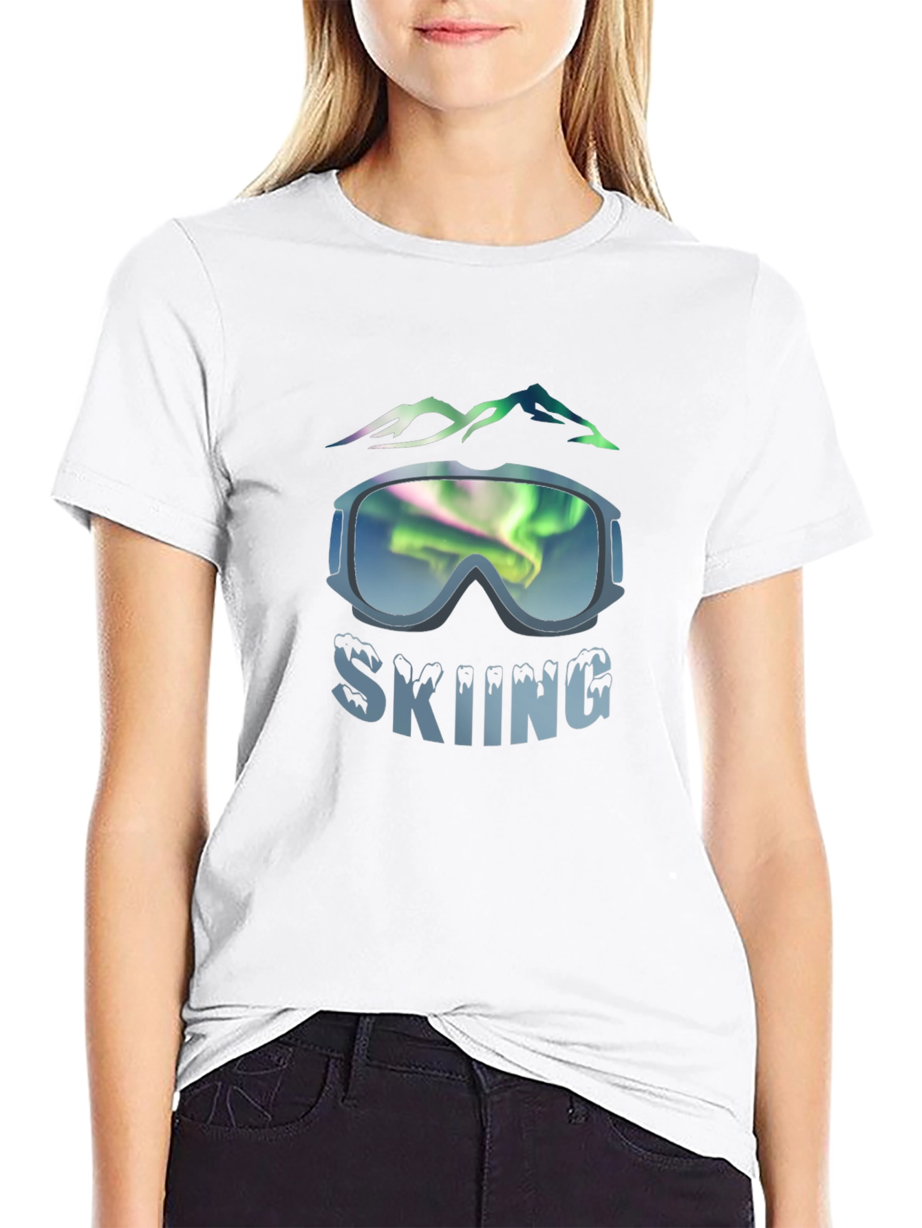 Black Skiing Graphic Tee - Mountain Adventure view 9