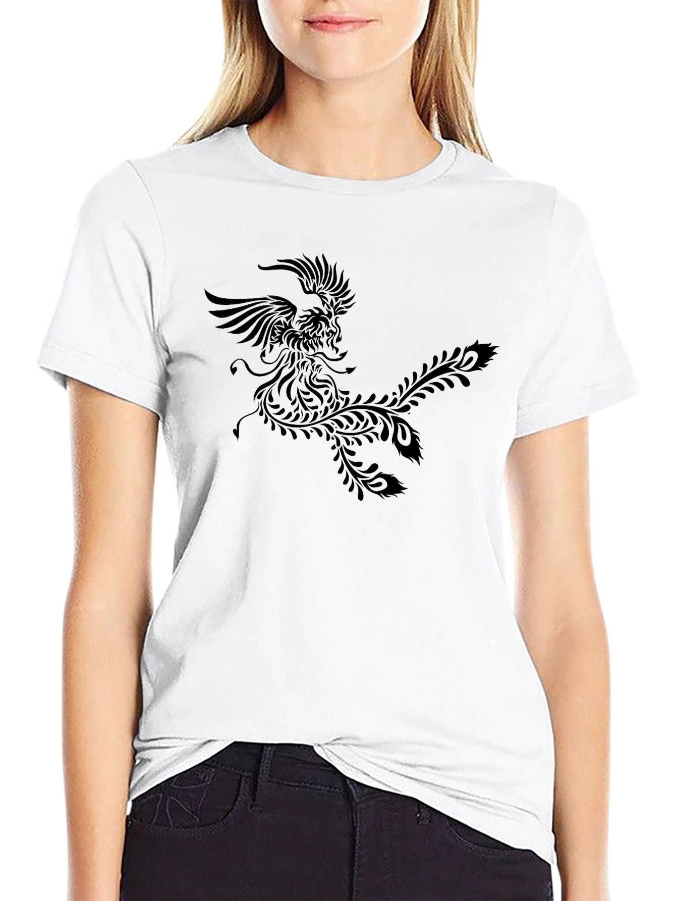Black Phoenix Graphic Black T-Shirt view 9