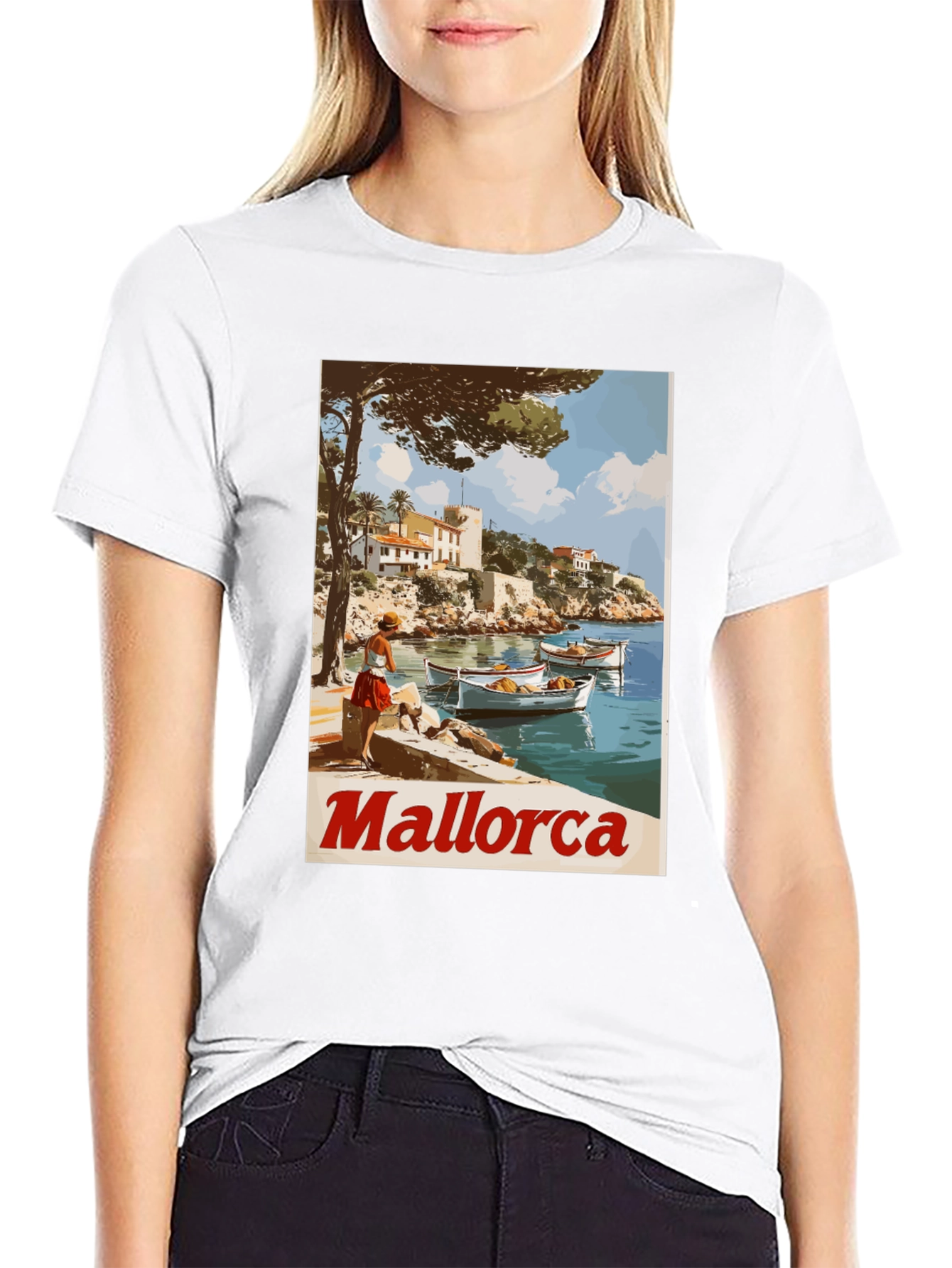 Black Mallorca Vintage Travel T-Shirt view 9